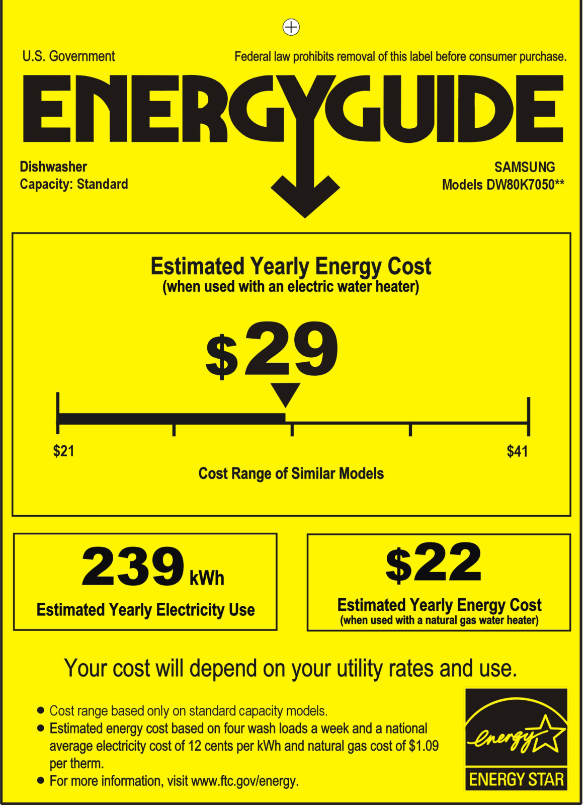 Samsung DW80K7050US Energy manual