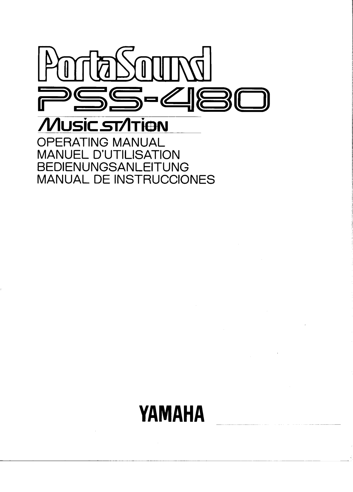 Yamaha Audio PSS-480 User Manual