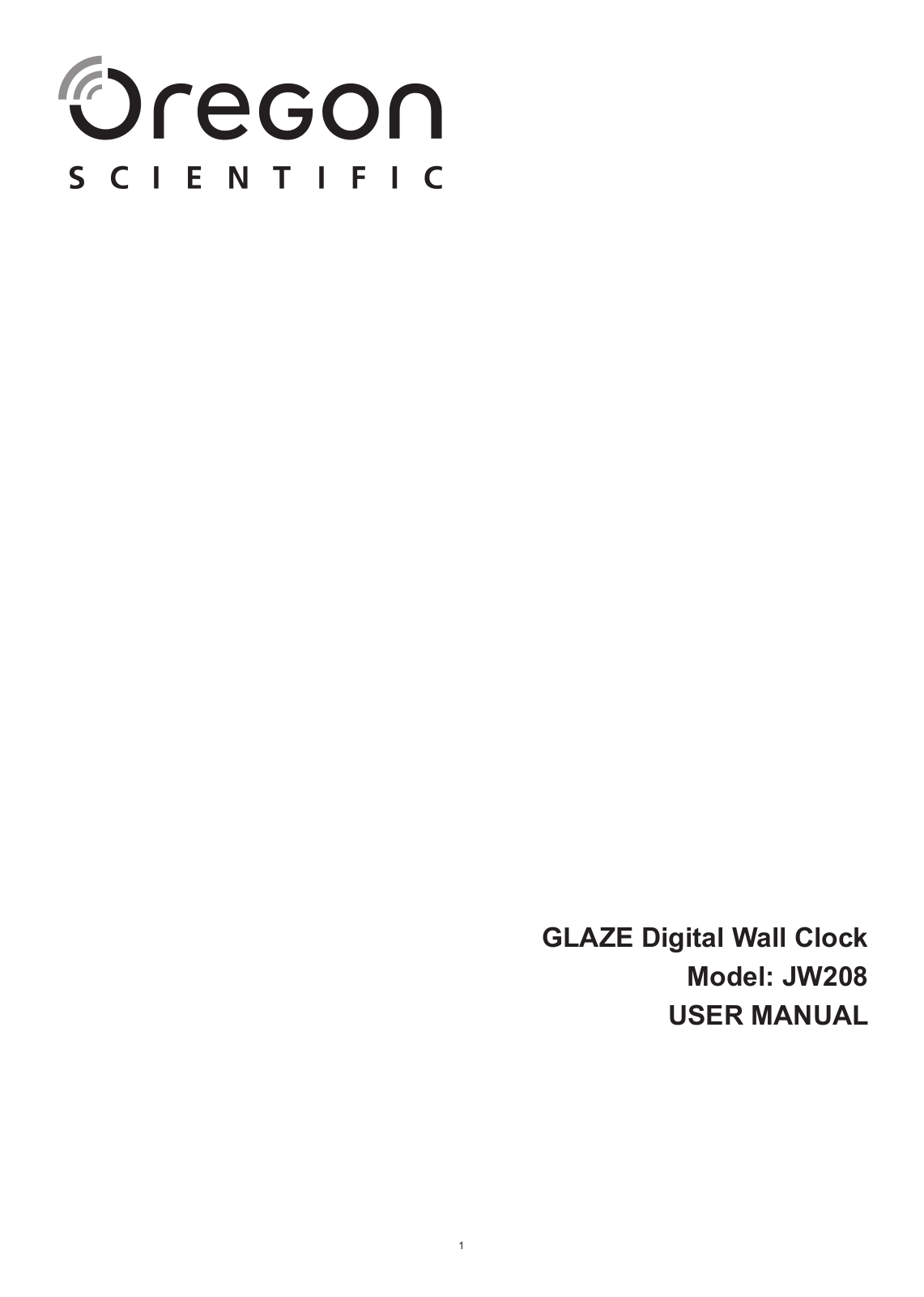 Oregon Scientific JW 208 User manual