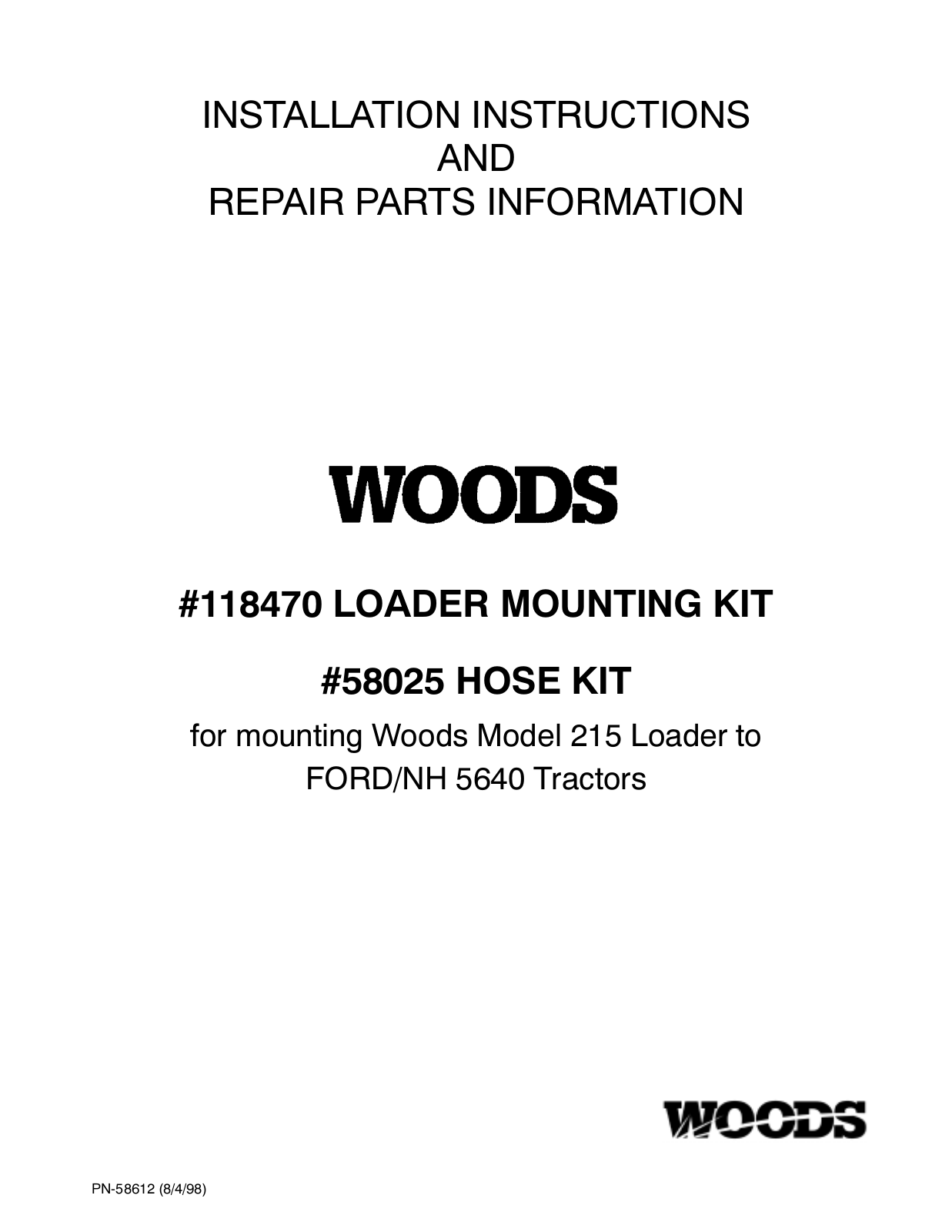 Woods Equipment 118470 User Manual