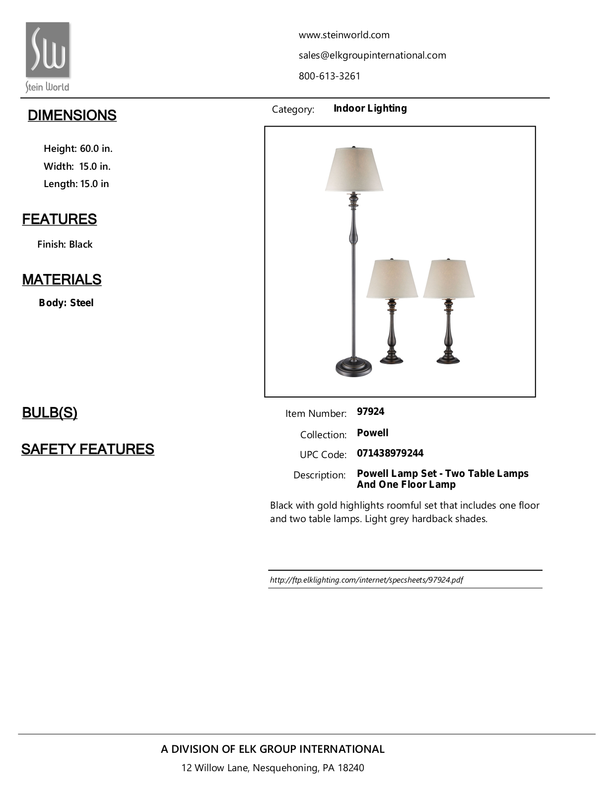 Stein World 97924 Specifications - ManualMachine.com