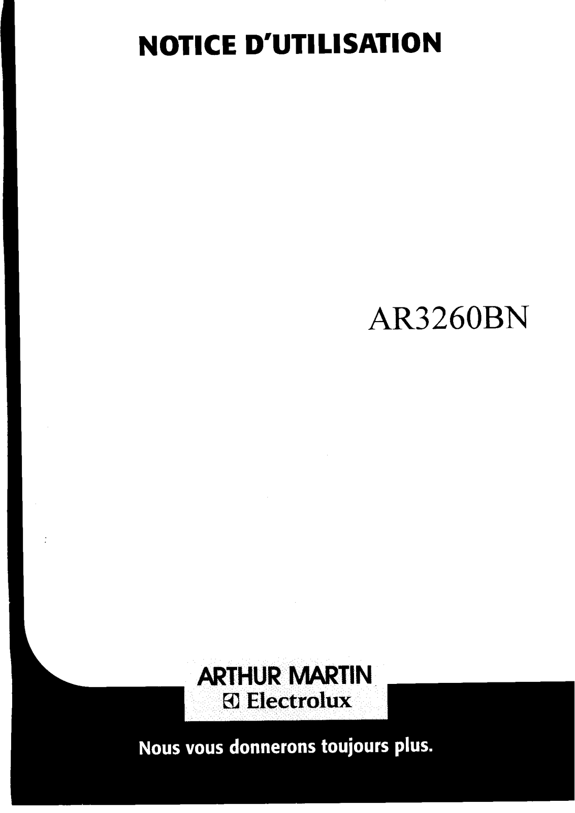 ARTHUR MARTIN AR 3260 BN User Manual