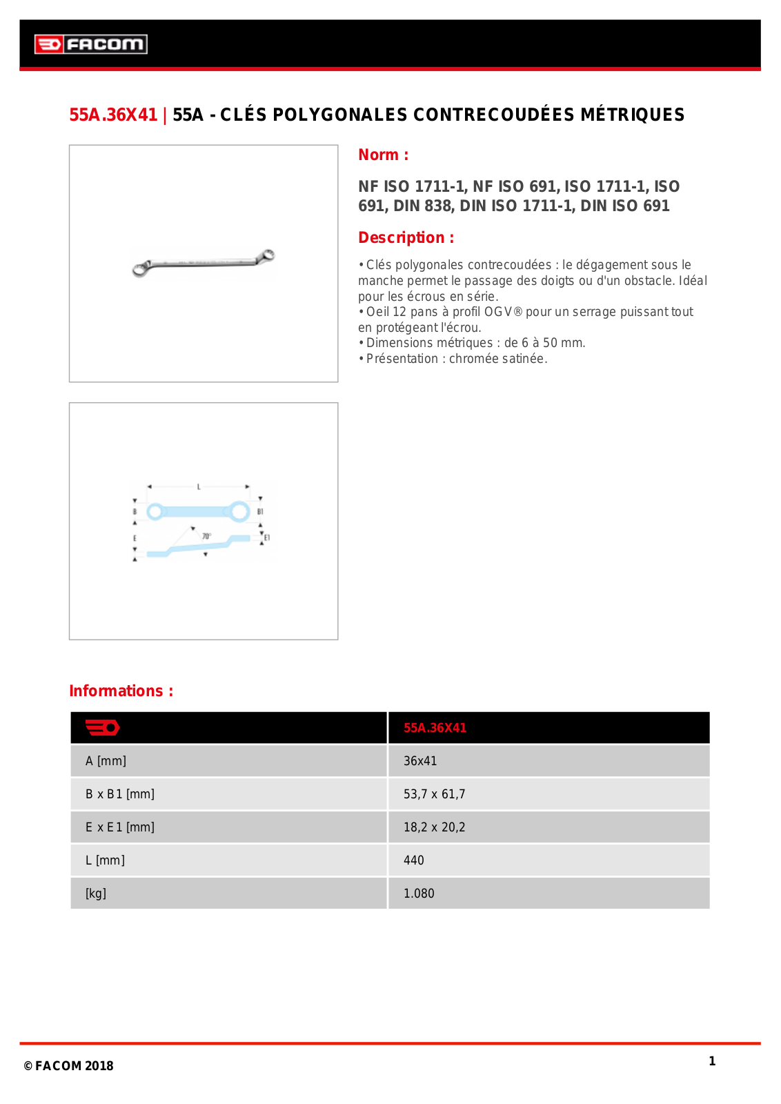 Facom 55A.36X41 Specification - ManualMachine.com