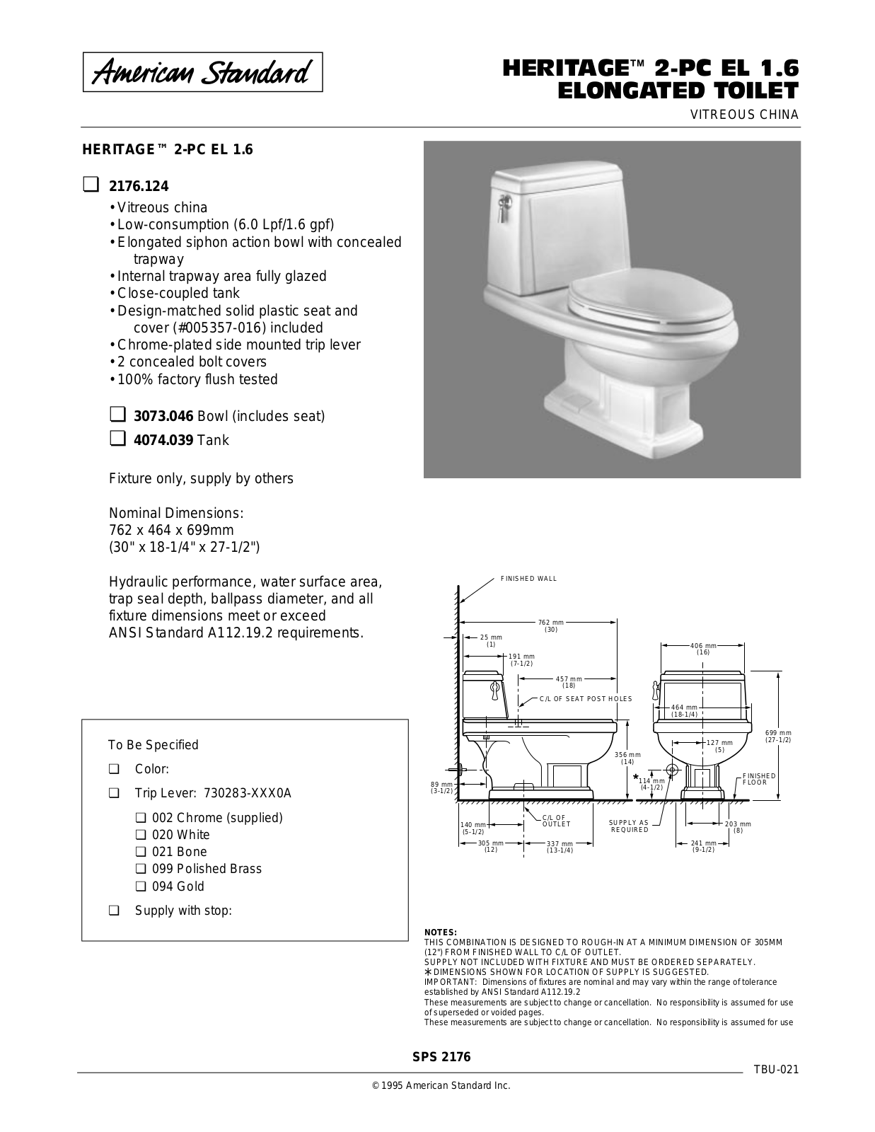 American Standard 4074.039, 3073.046 User Manual