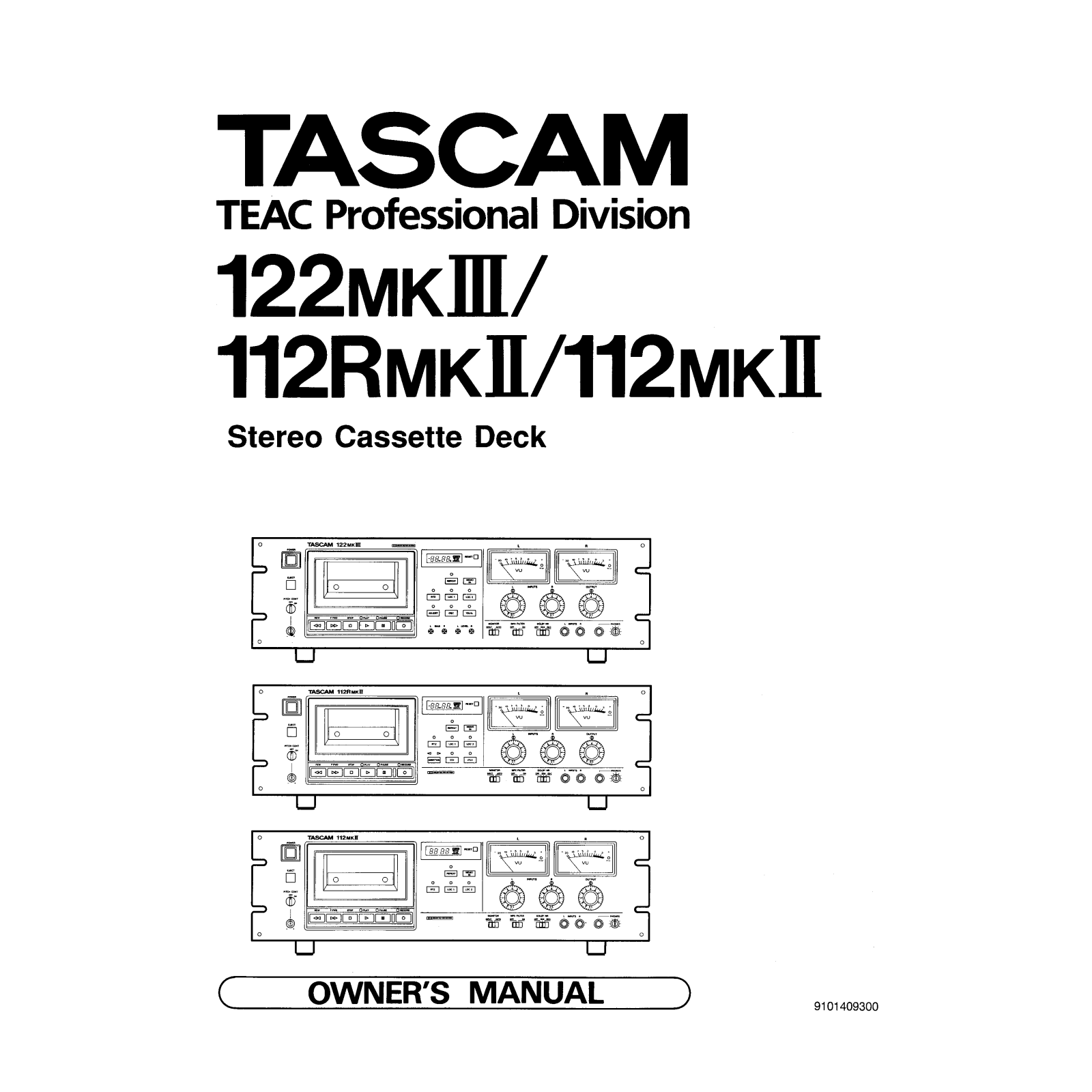 Tascam 112mkII, 122mkIII, 122RmkIII User Manual