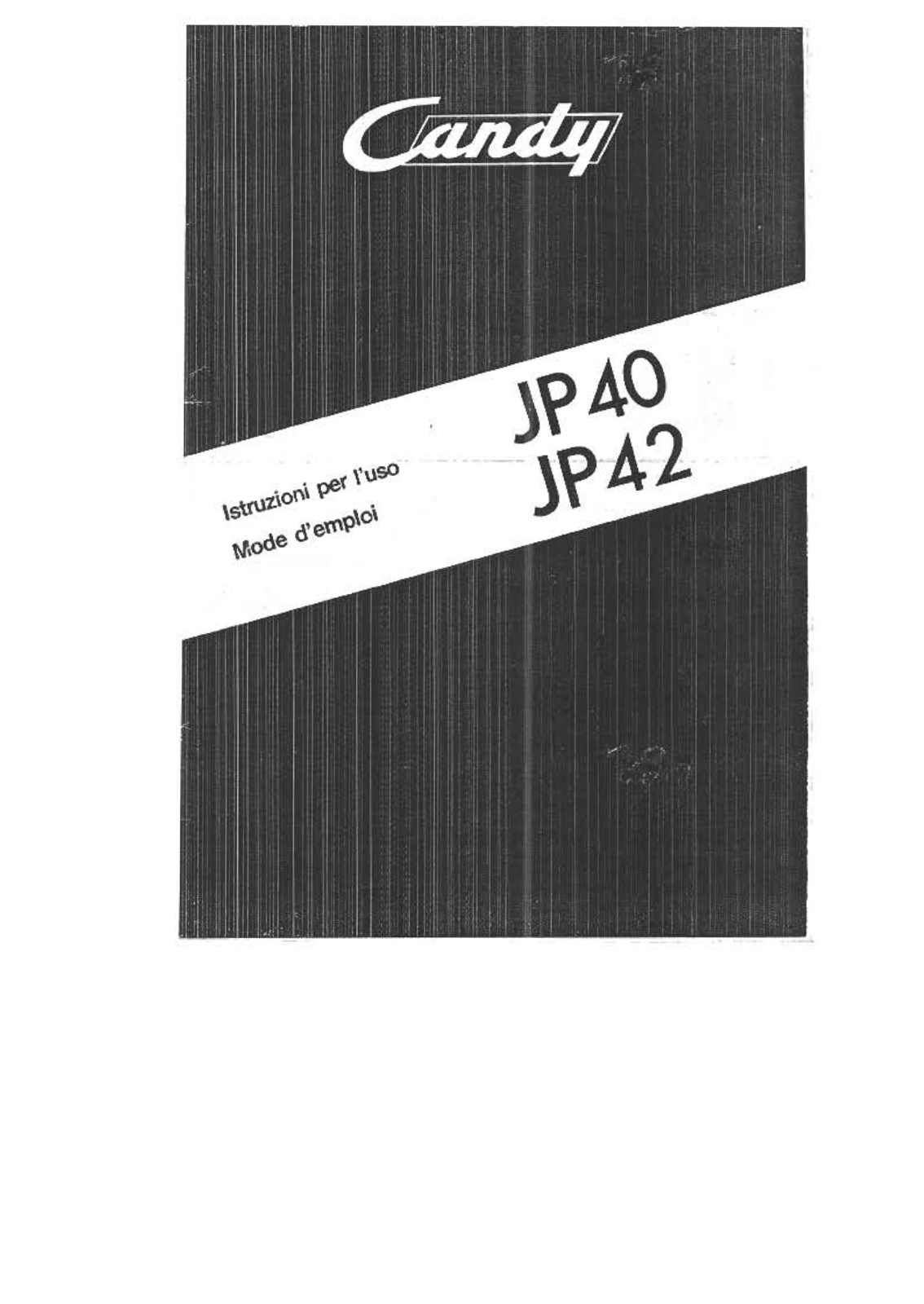 Candy JP 42, JP 40 User Manual