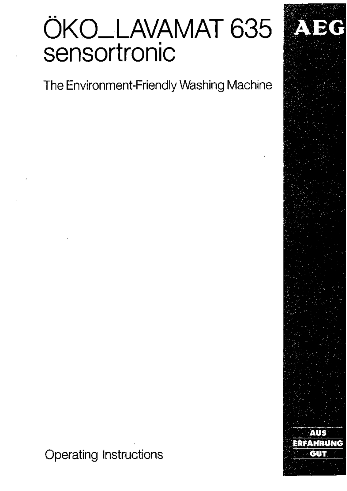 AEG LAV635SENSW User Manual