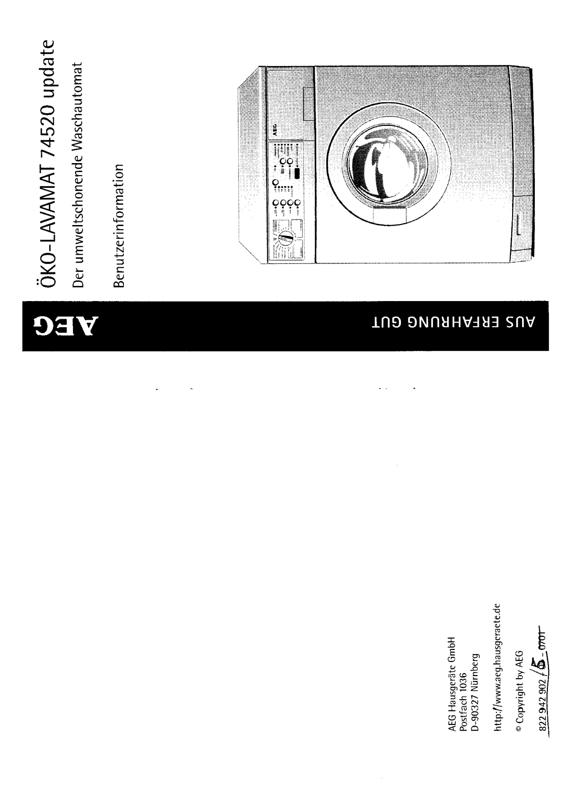 AEG LAV74520 User Manual