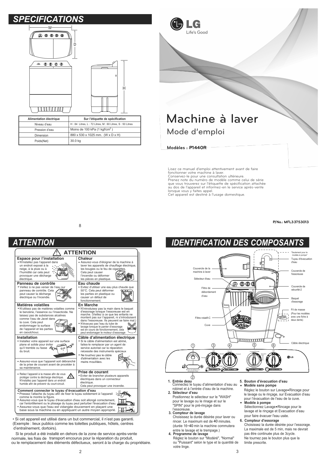 LG P1440R User manual