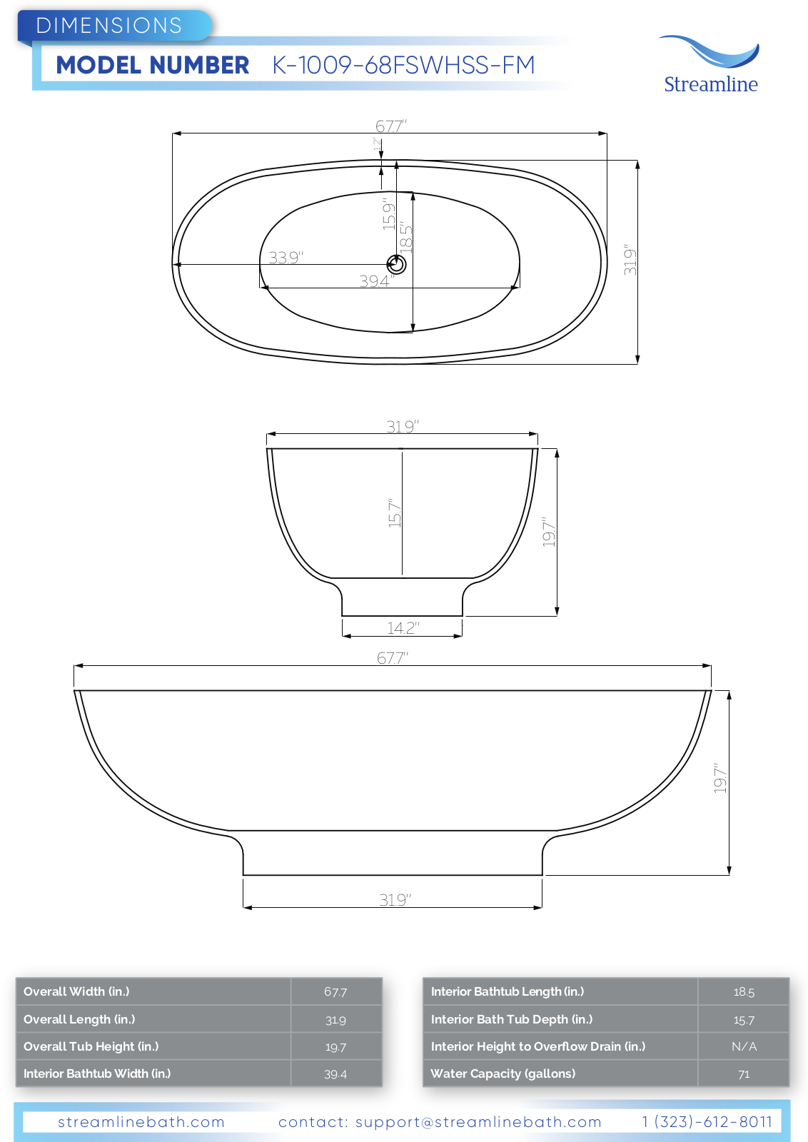 Streamline K100968FSWHSSFM Specifications