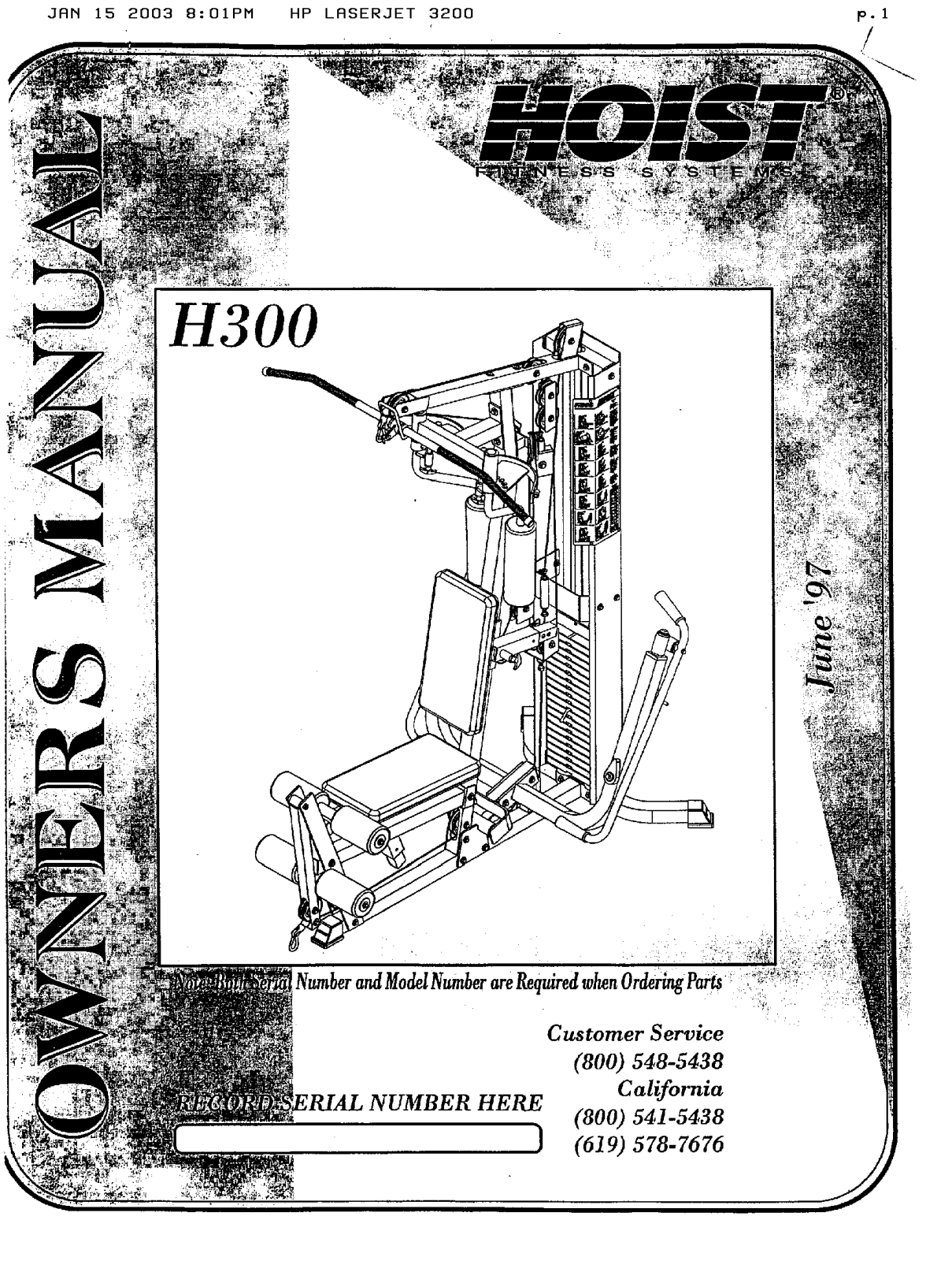 Hoist Fitness H300 User Manual