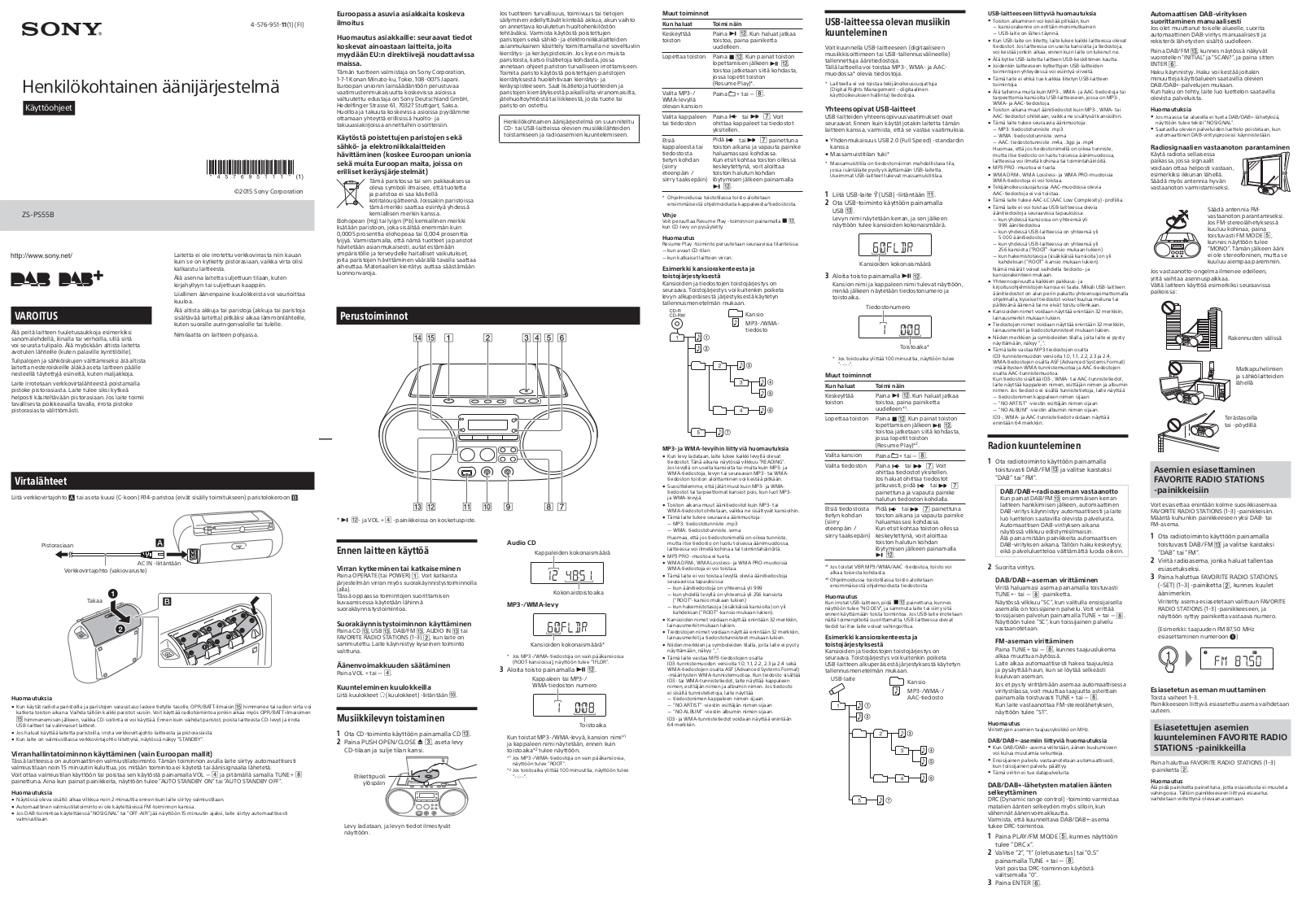 Sony ZS-PS55B User Manual