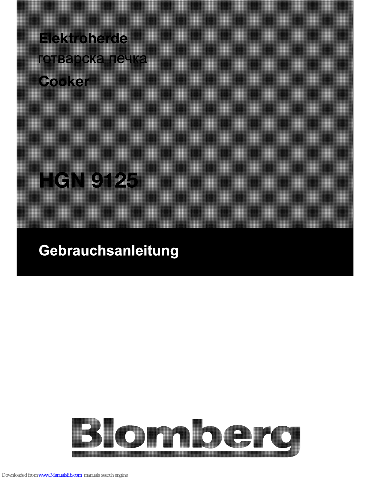 Blomberg HGN 9125 User Manual