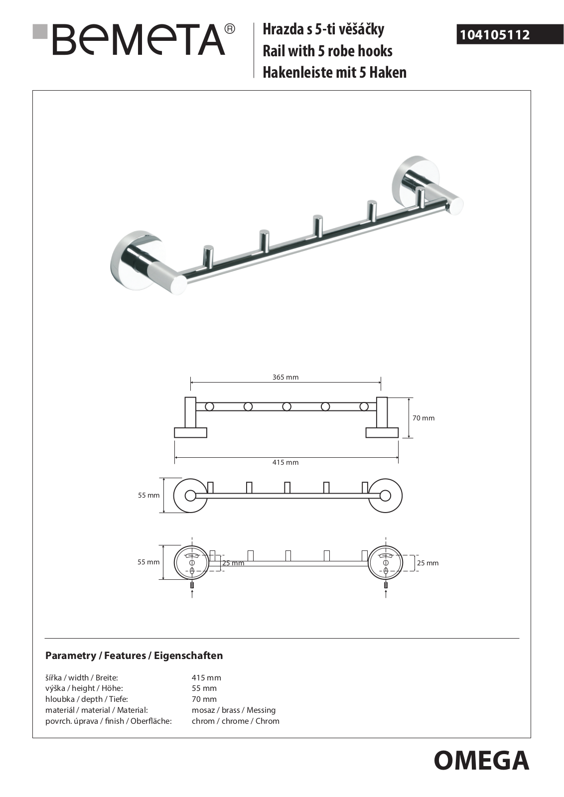 Bemeta Omega 104105112 User guide