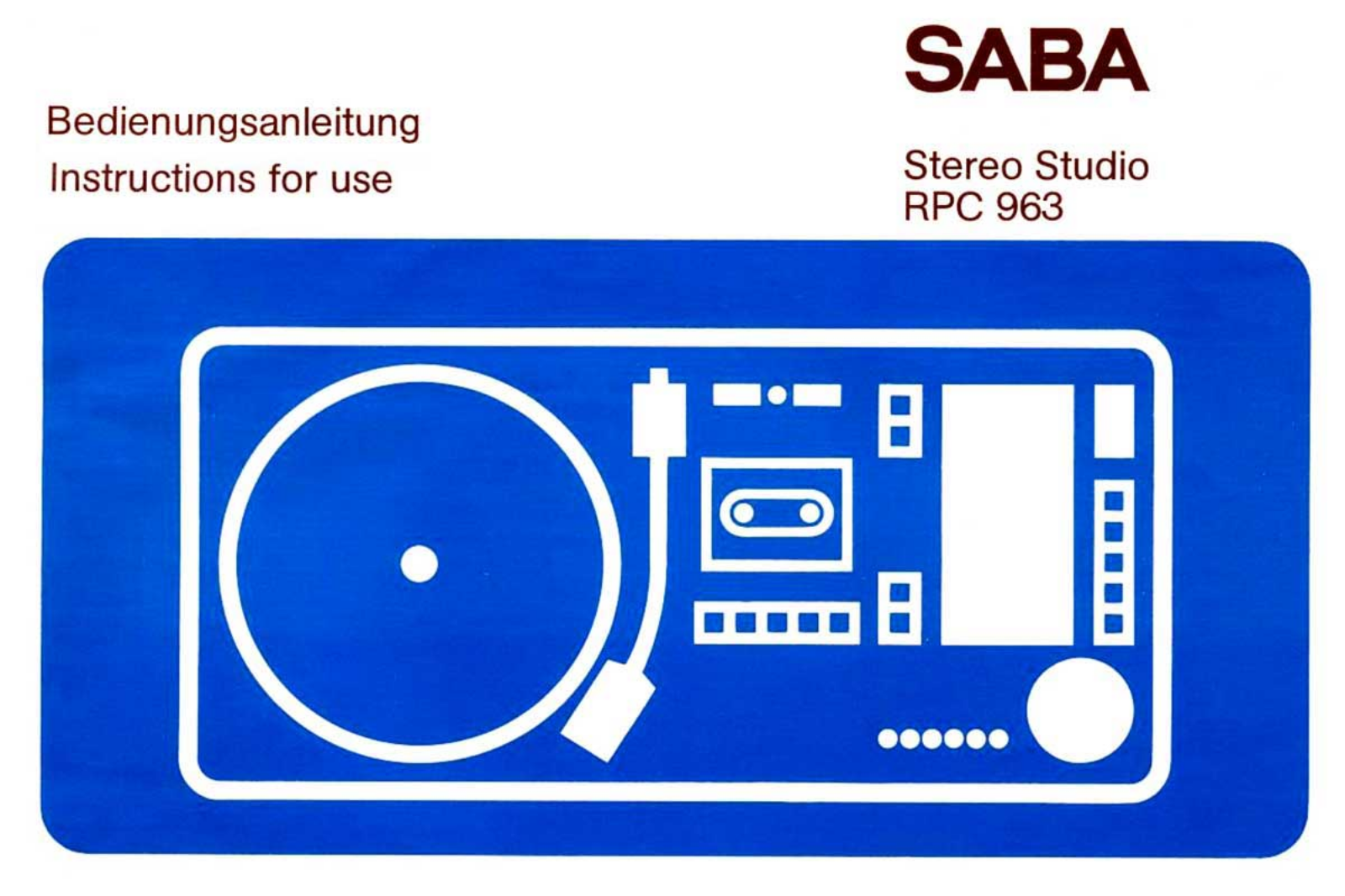 Saba RPC-963 Owners Manual