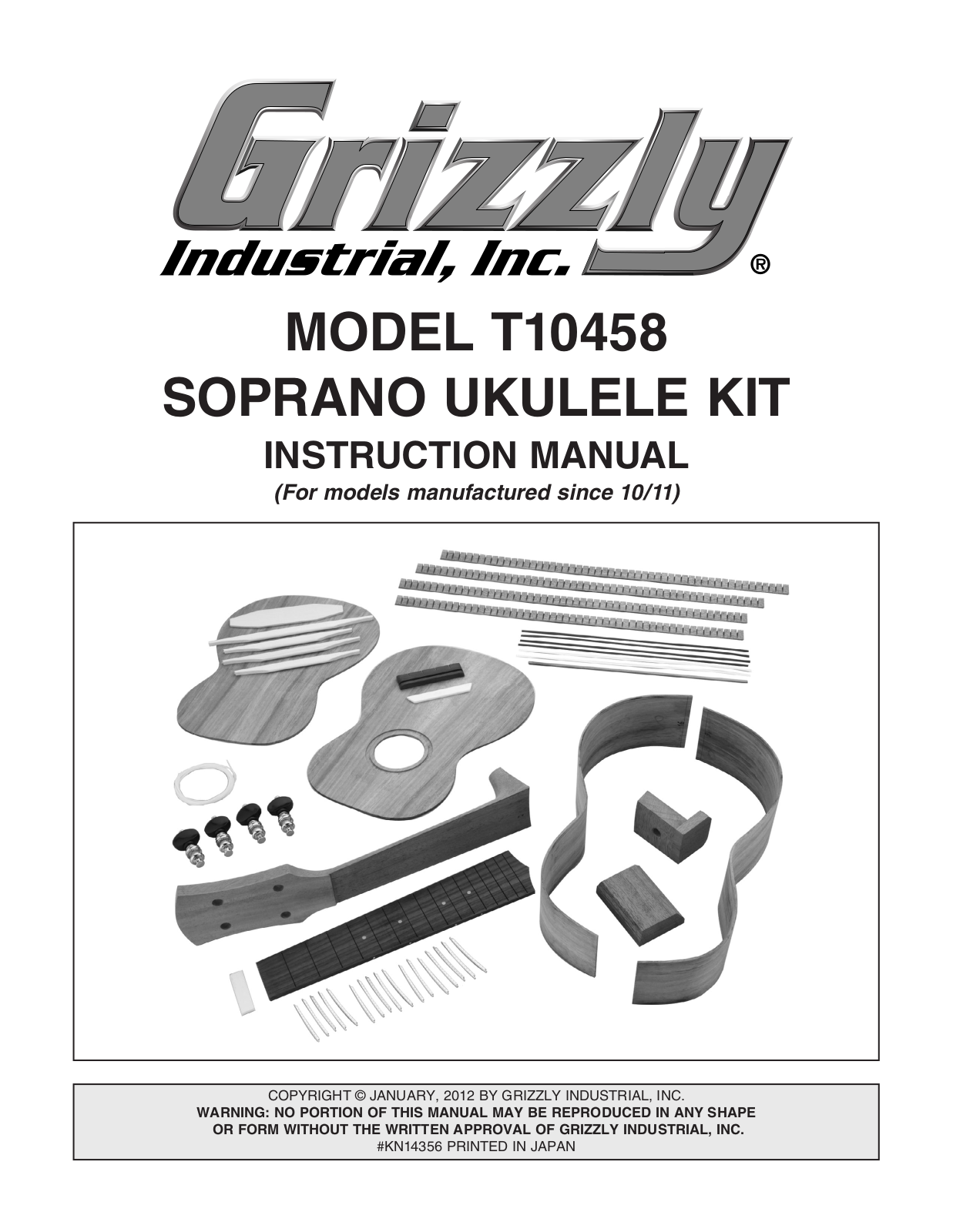 Grizzly T10458 User Manual