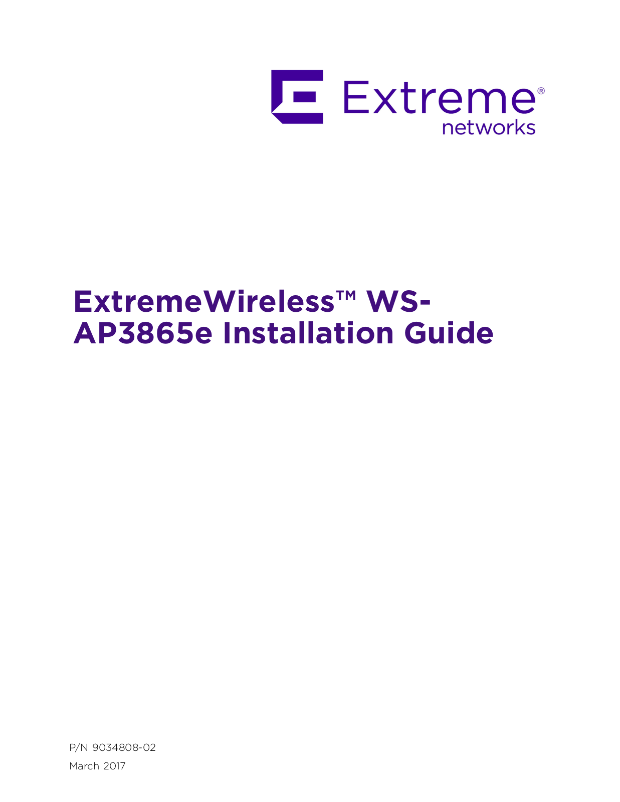 Extreme Networks AP3865 operation manual