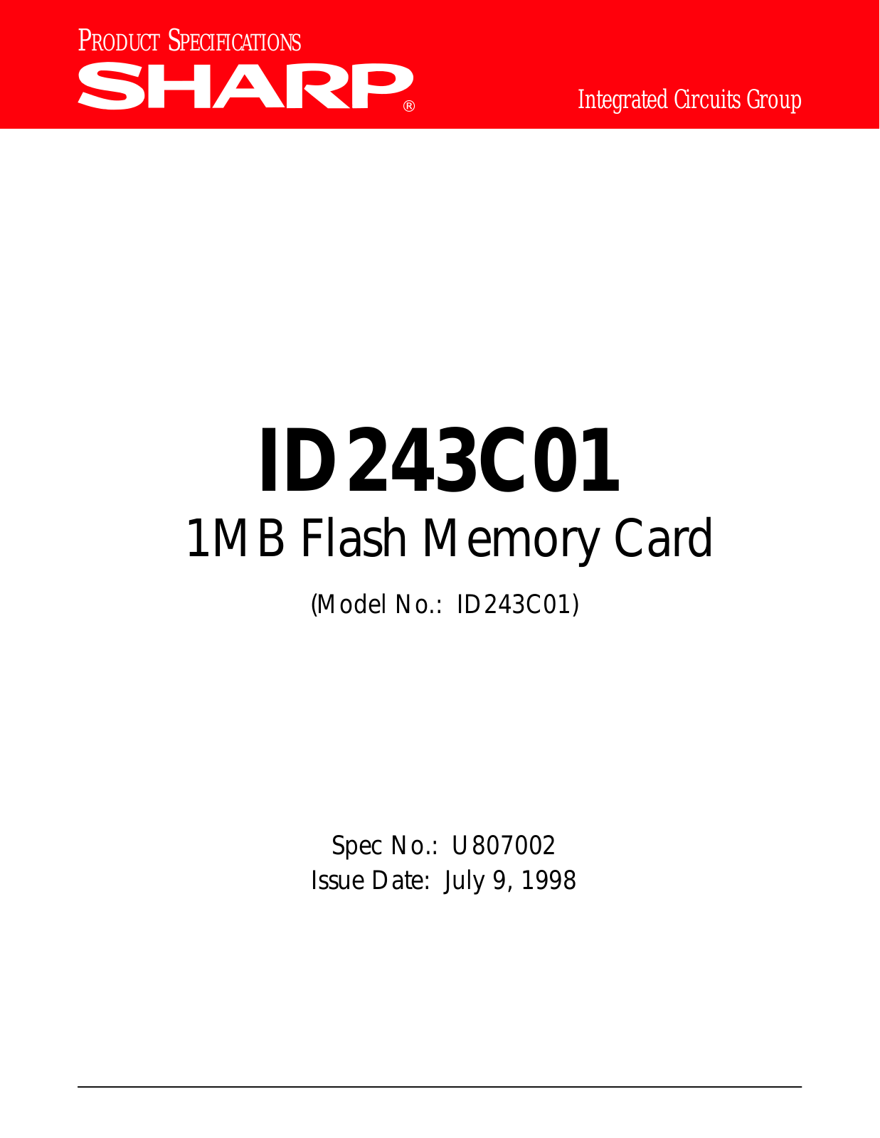 Sharp ID243C01 Datasheet