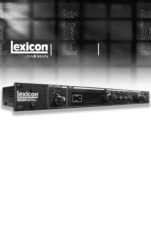 Lexicon MX300 Owner's Manual