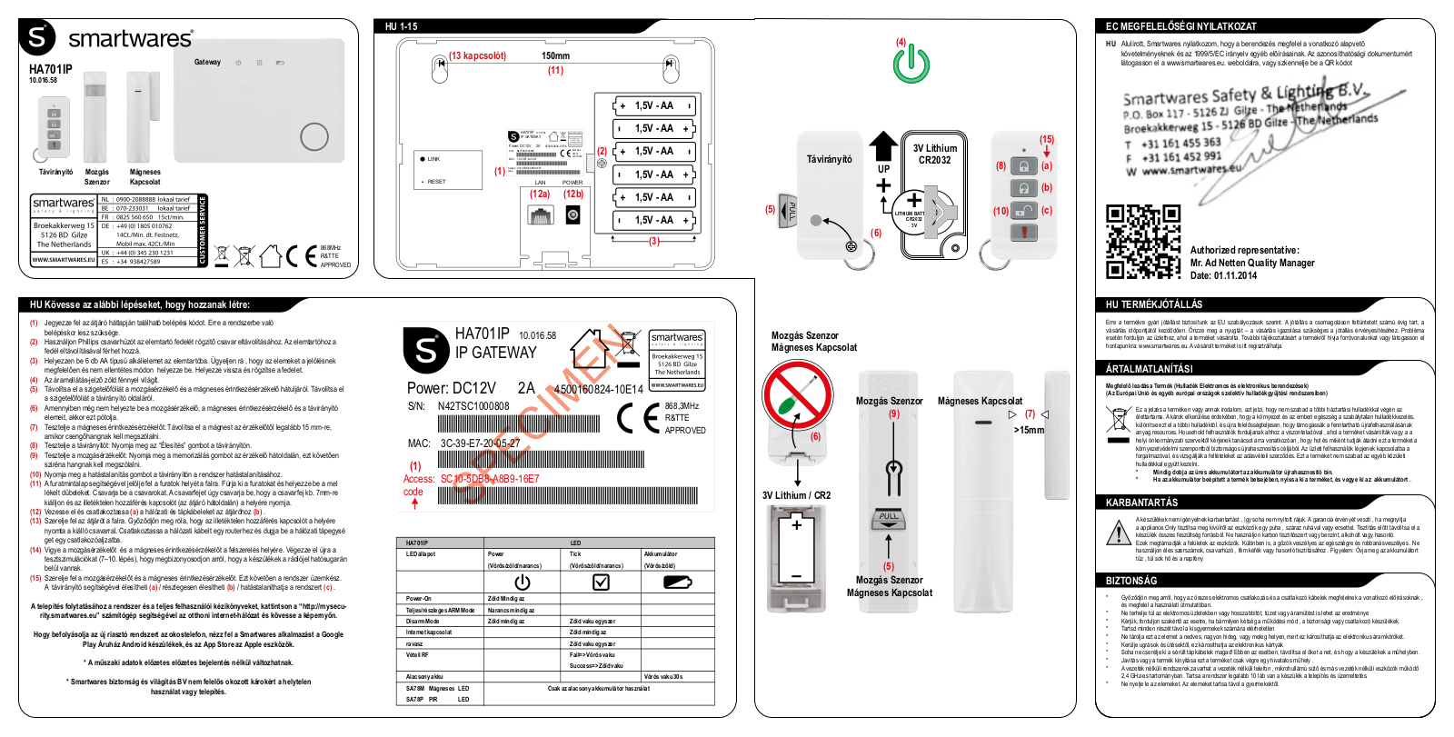 Smartwares HA701IP User Manual