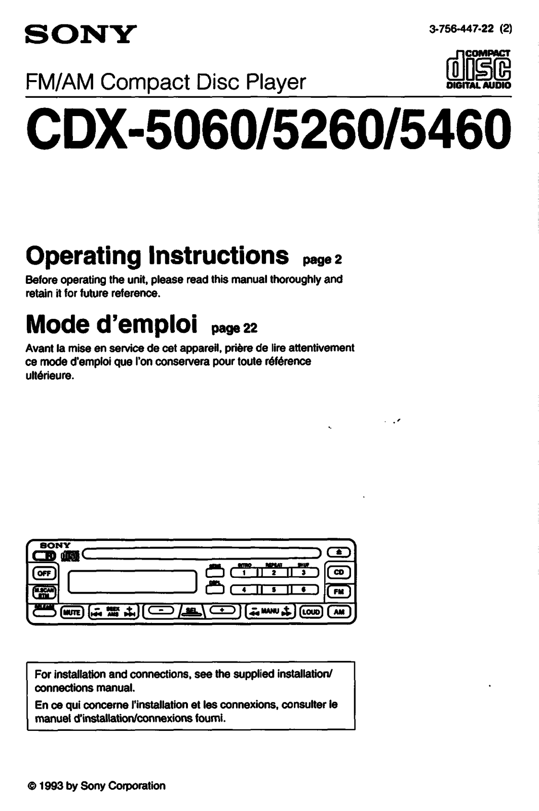 Sony CD-X5060 User Manual