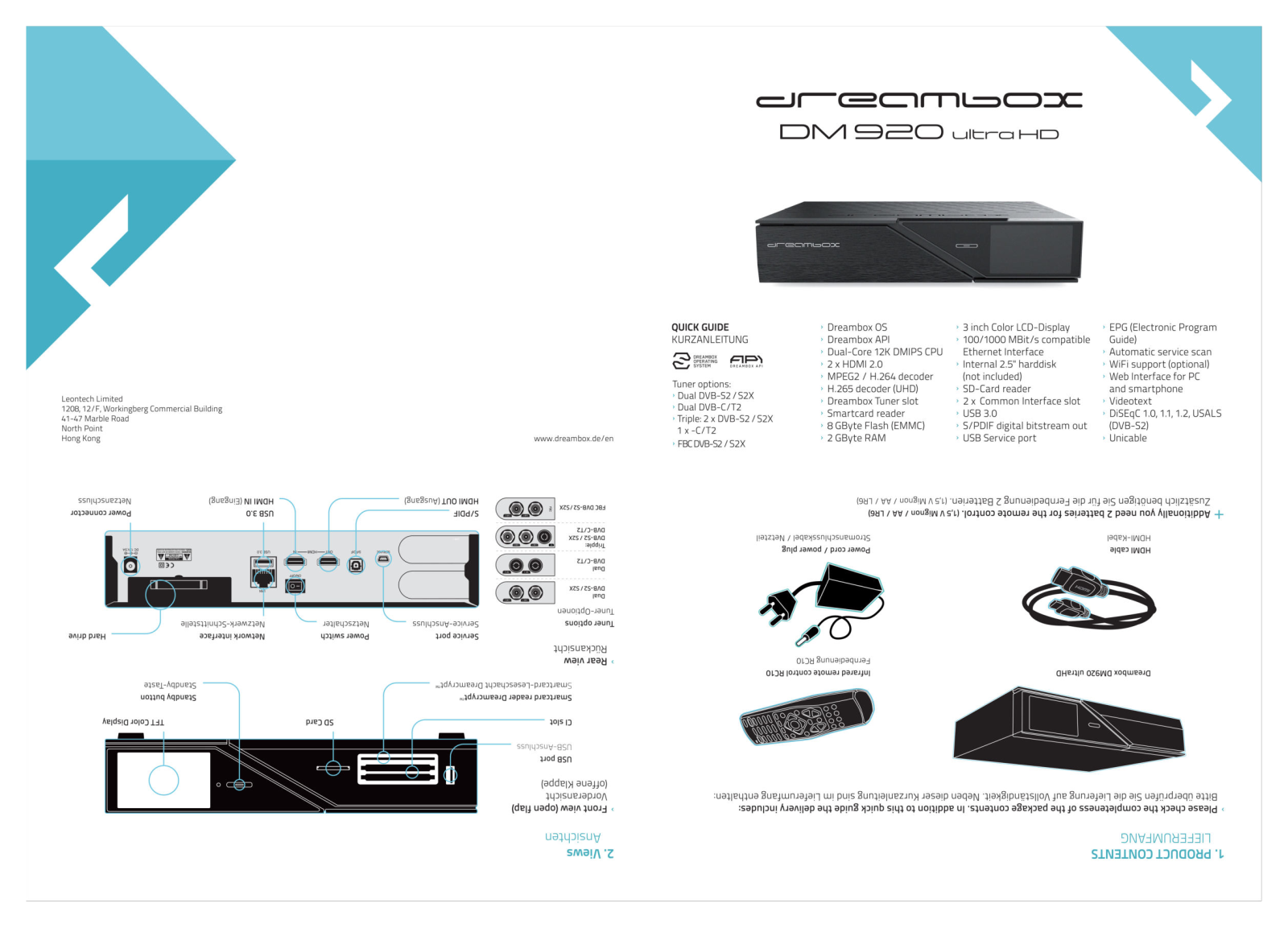 Dreambox DM 920 ultrA HD User guide - ManualMachine.com