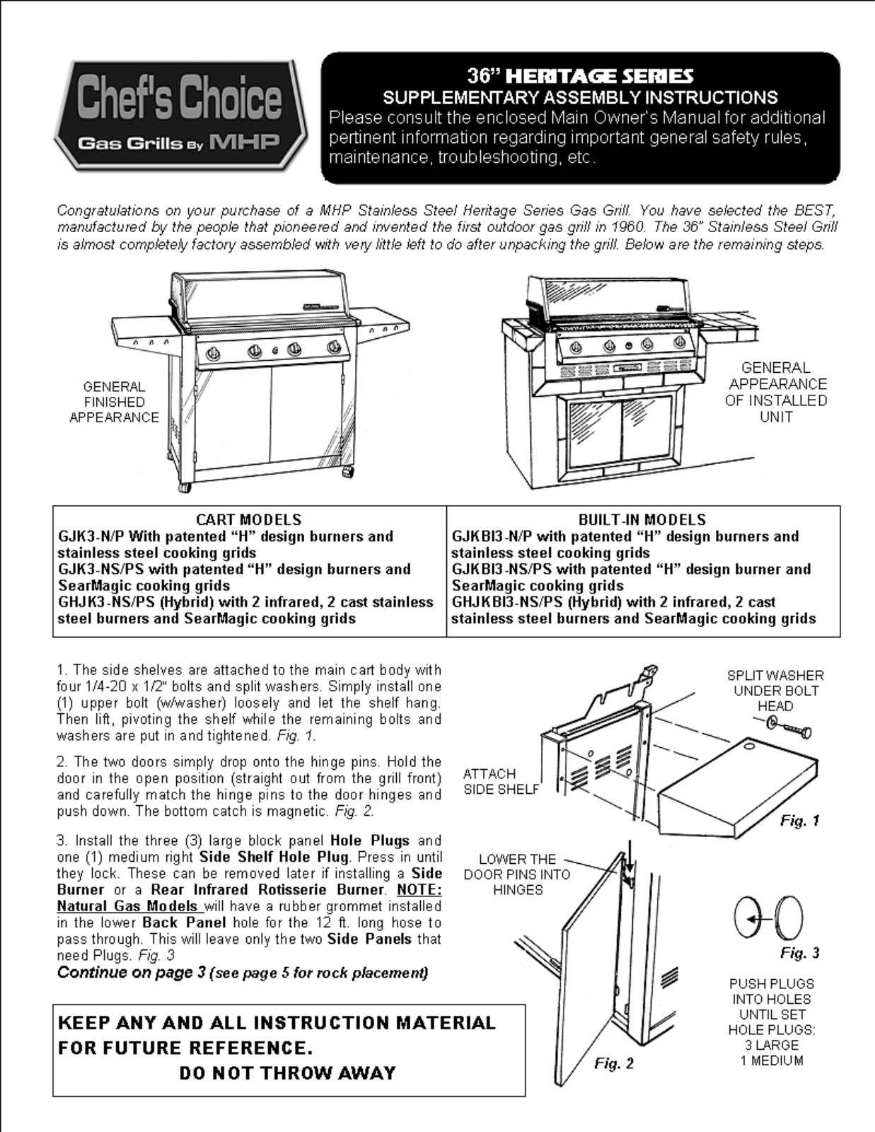 Mhp Gjk3ns, Gjk3ps, Gjk3p, Gjk, Gjk3 Owner's Manual