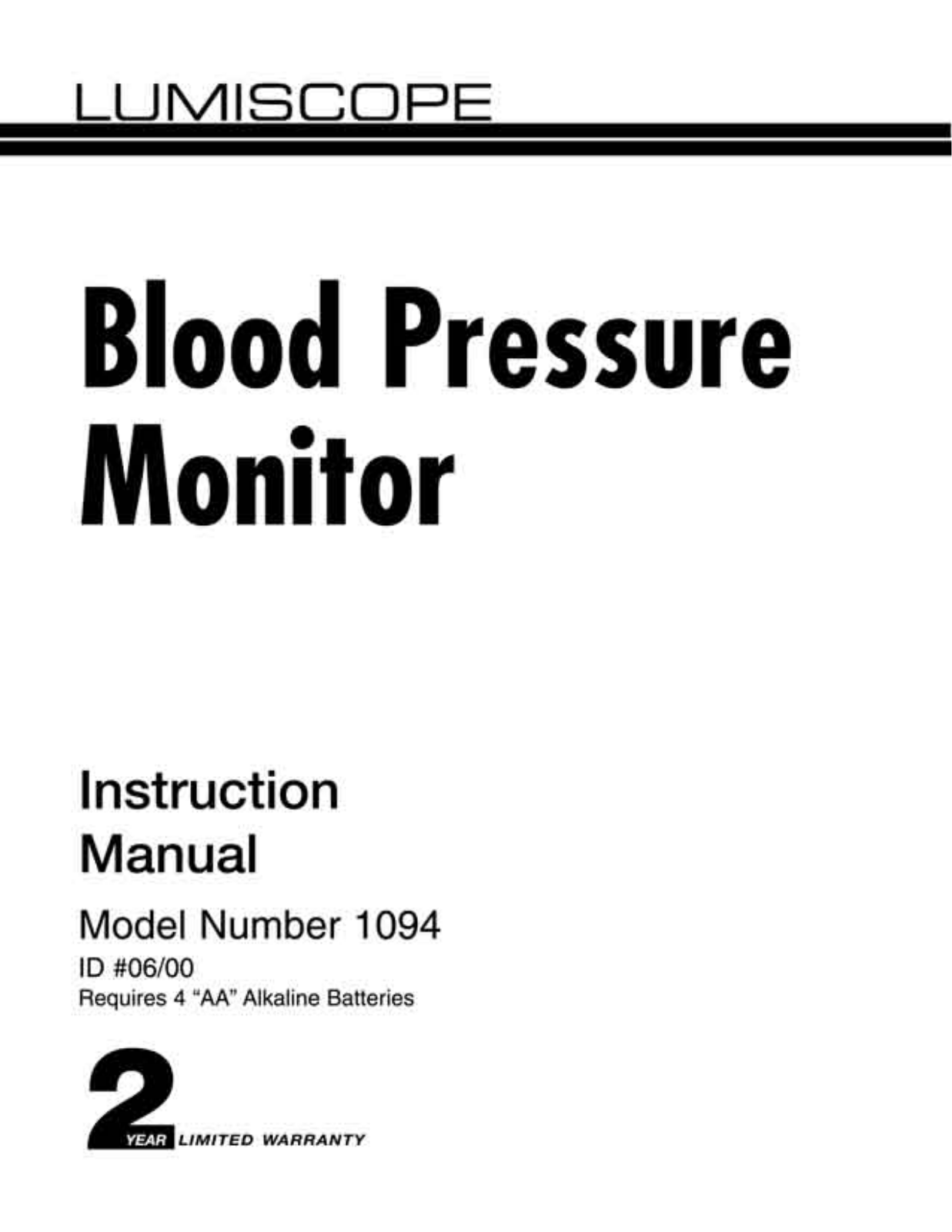 Lumiscope 1094 User Manual