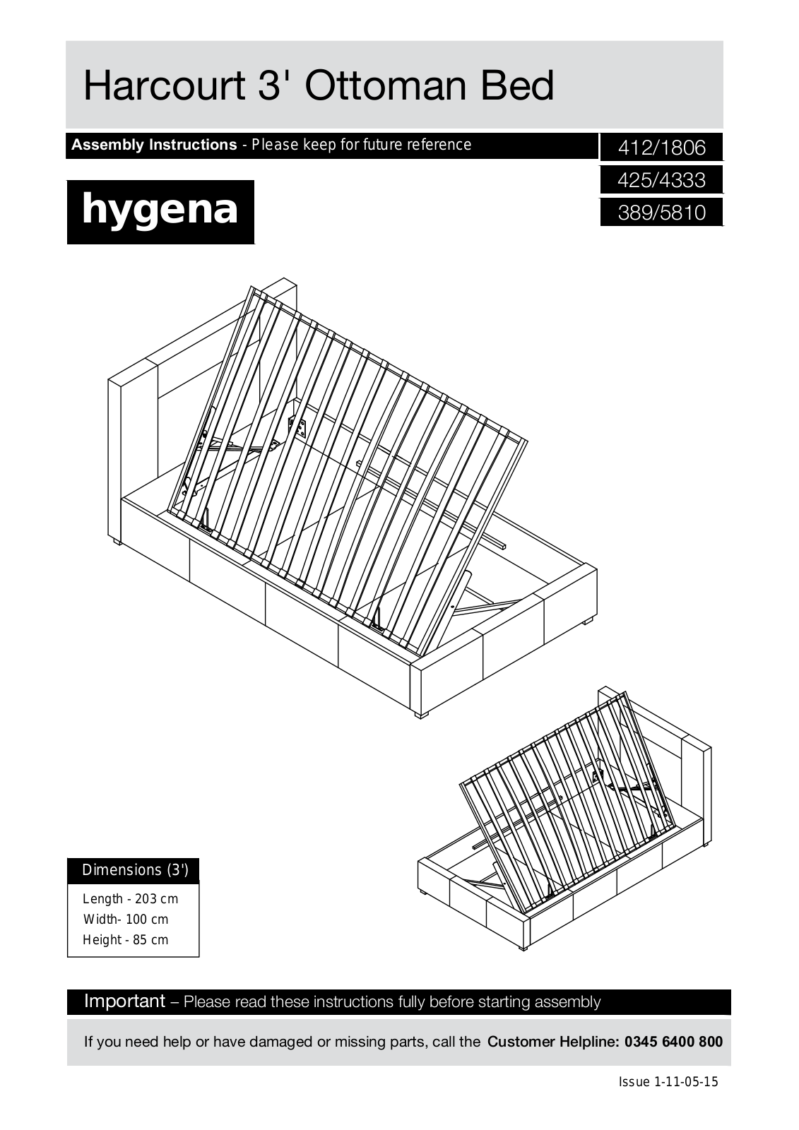 Hygena 412-1806 Instruction manual