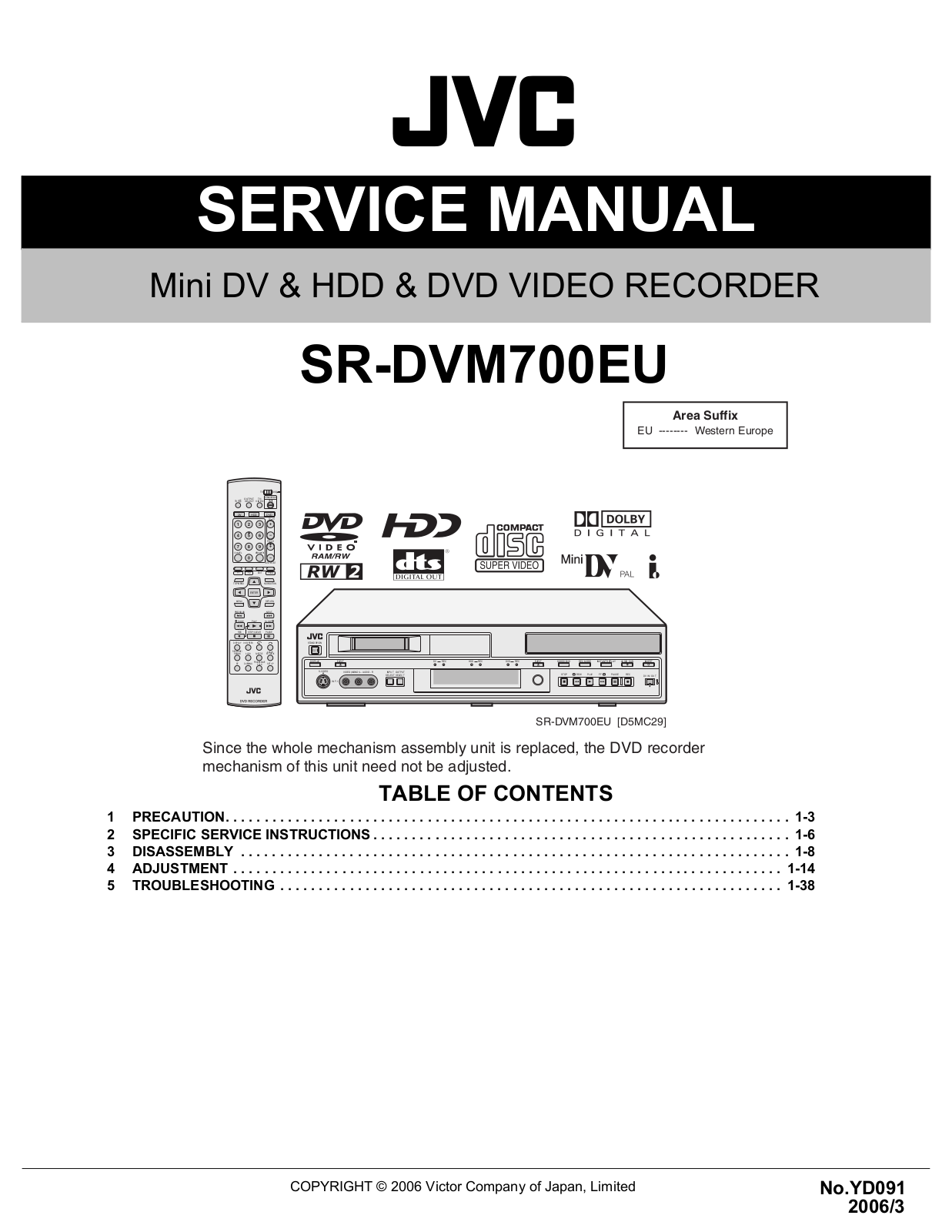 Jvc SR-DVM700-EU Service Manual