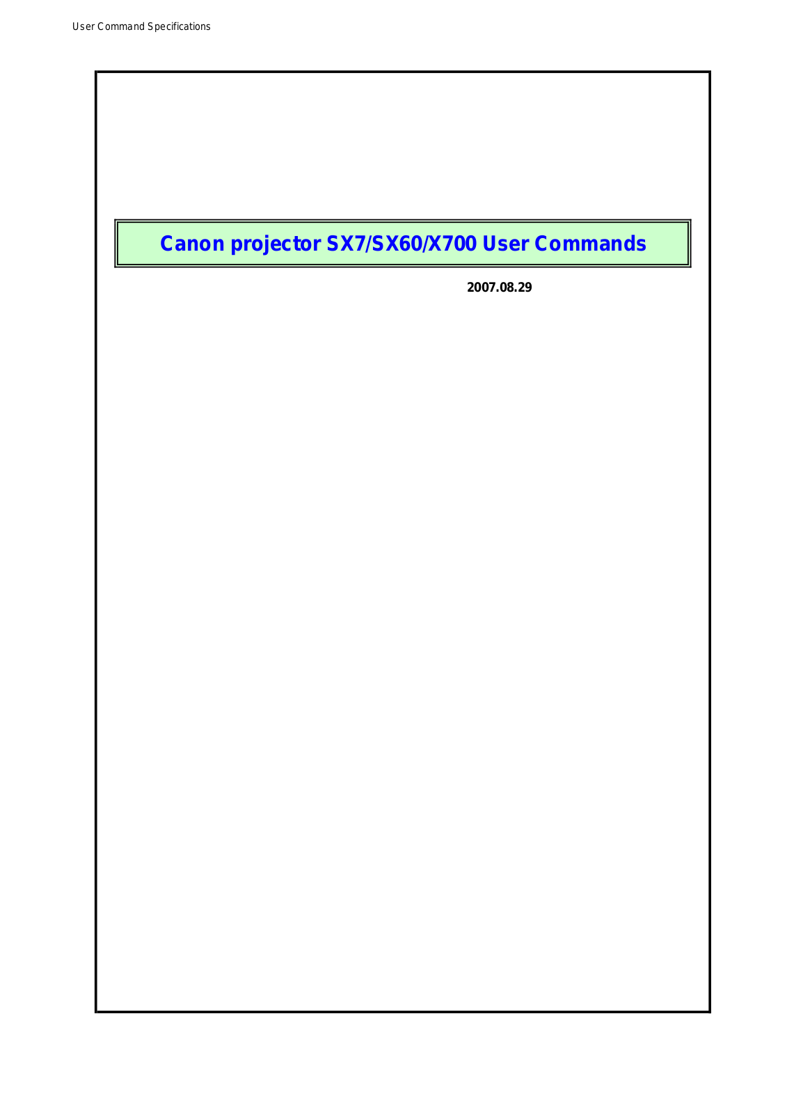 Canon REALIS X700 User Manual