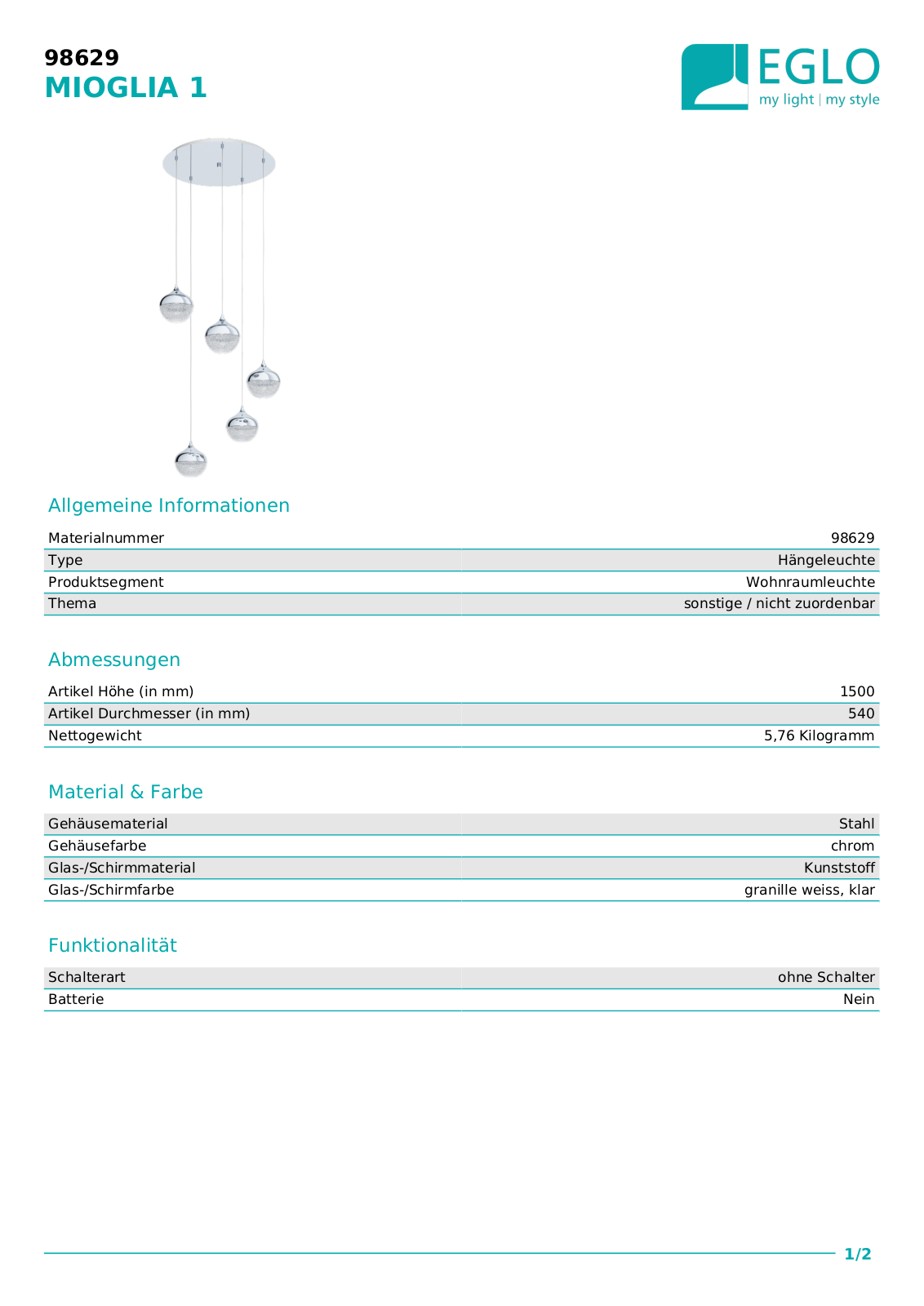 Eglo 98629 Service Manual