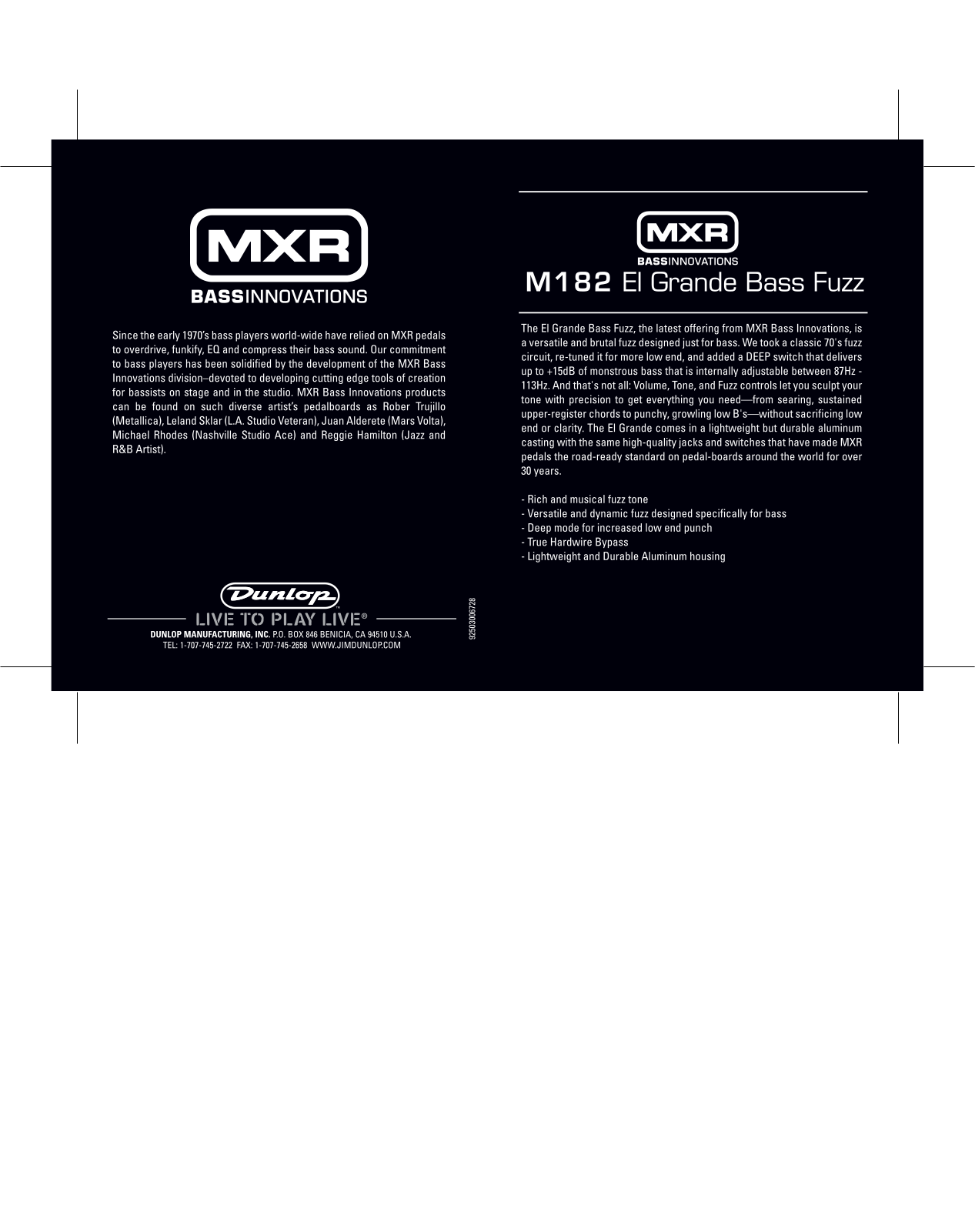 MXR M182 User manual