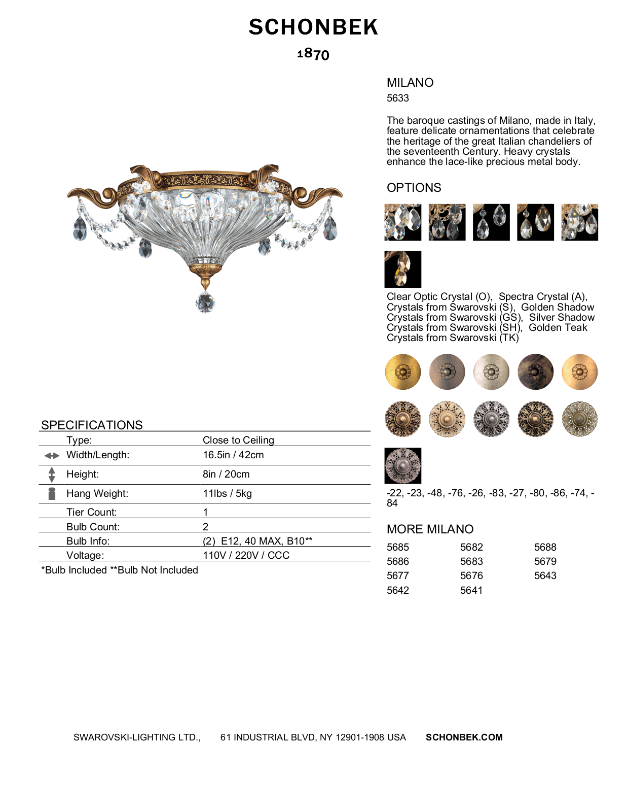 Schonbek SOC4345 Specifications - ManualMachine.com