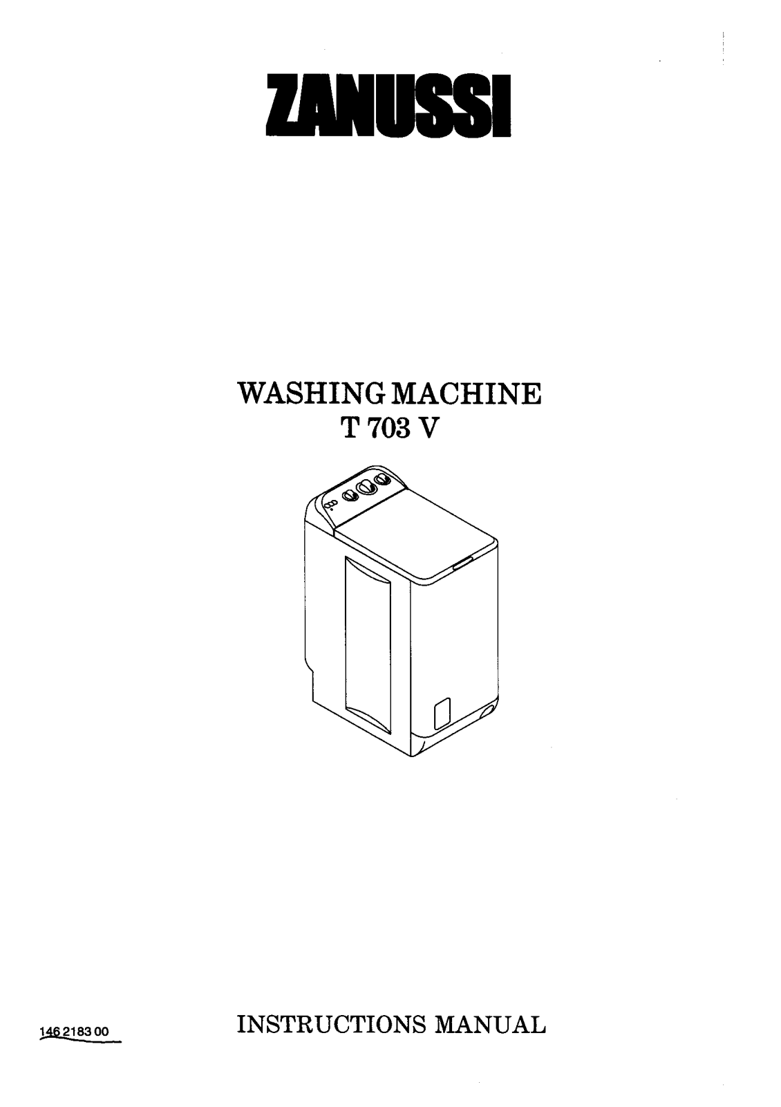 Zanussi T703V User Manual