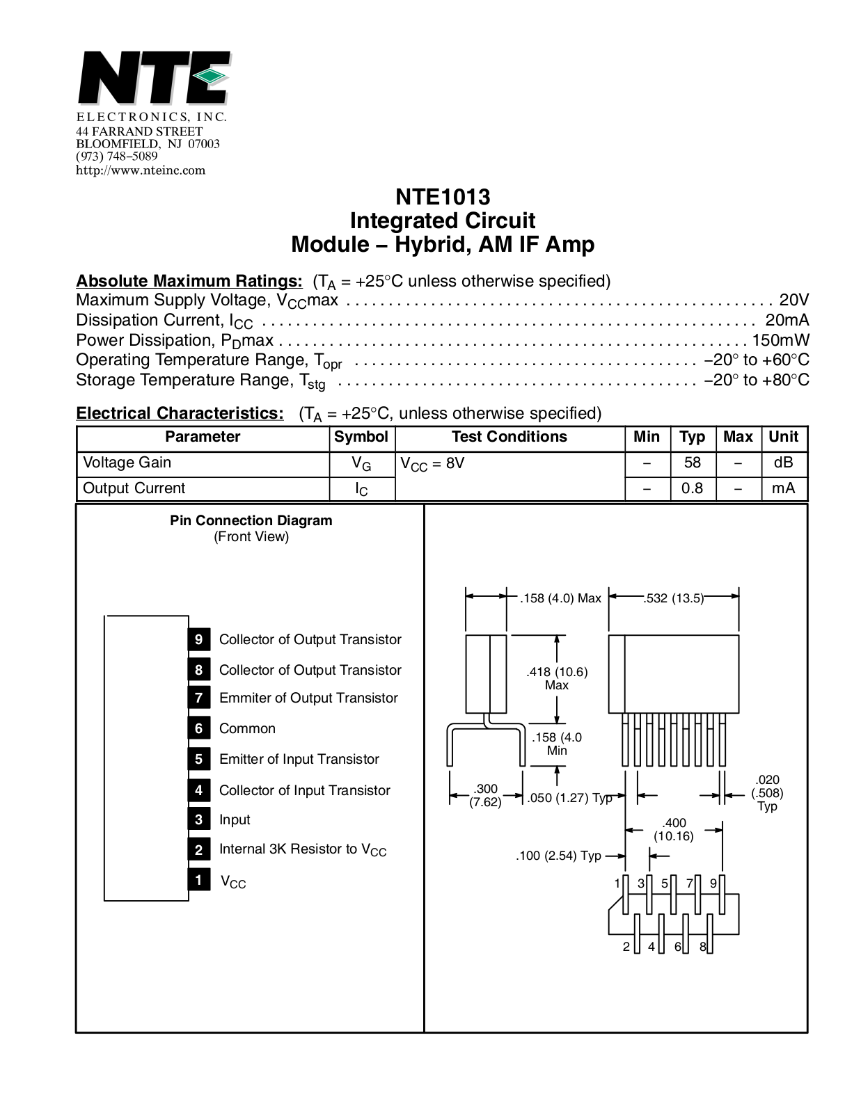 Datasheet ECG1013 Specification - ManualMachine.com