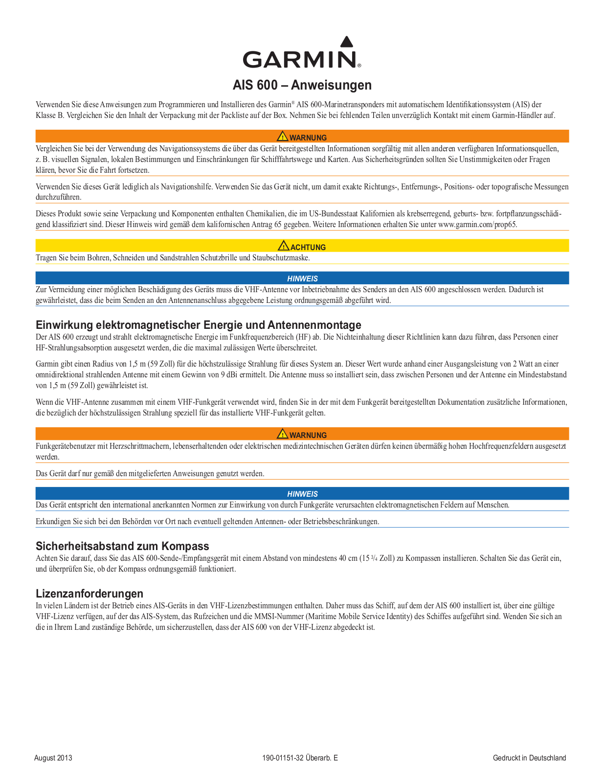 Garmin AIS 600 User manual