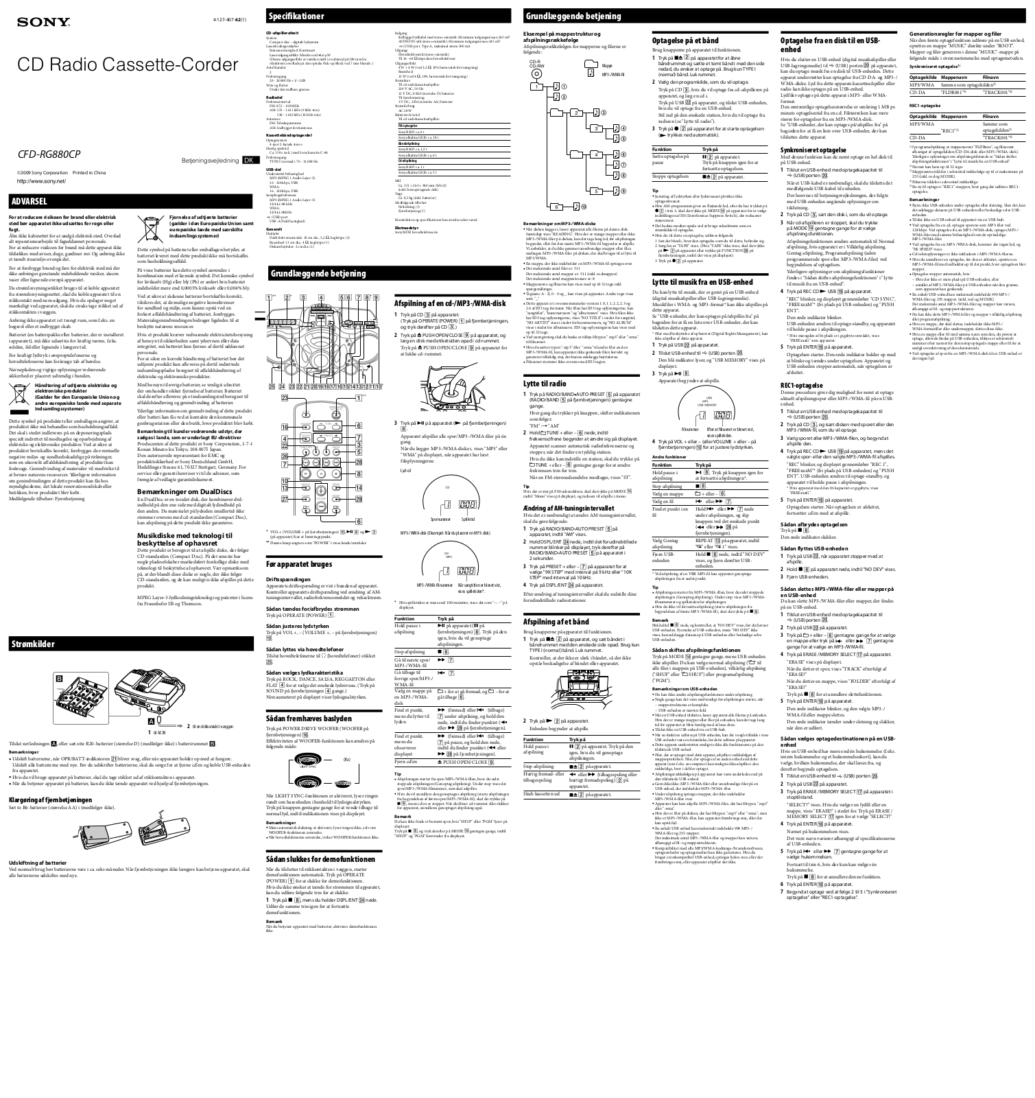 Sony CFD-RG880CP User Manual