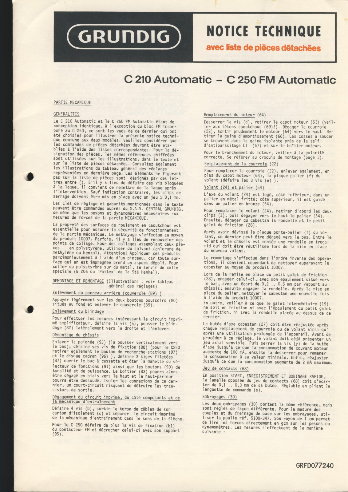 Grundig c210, c250fm User Manual