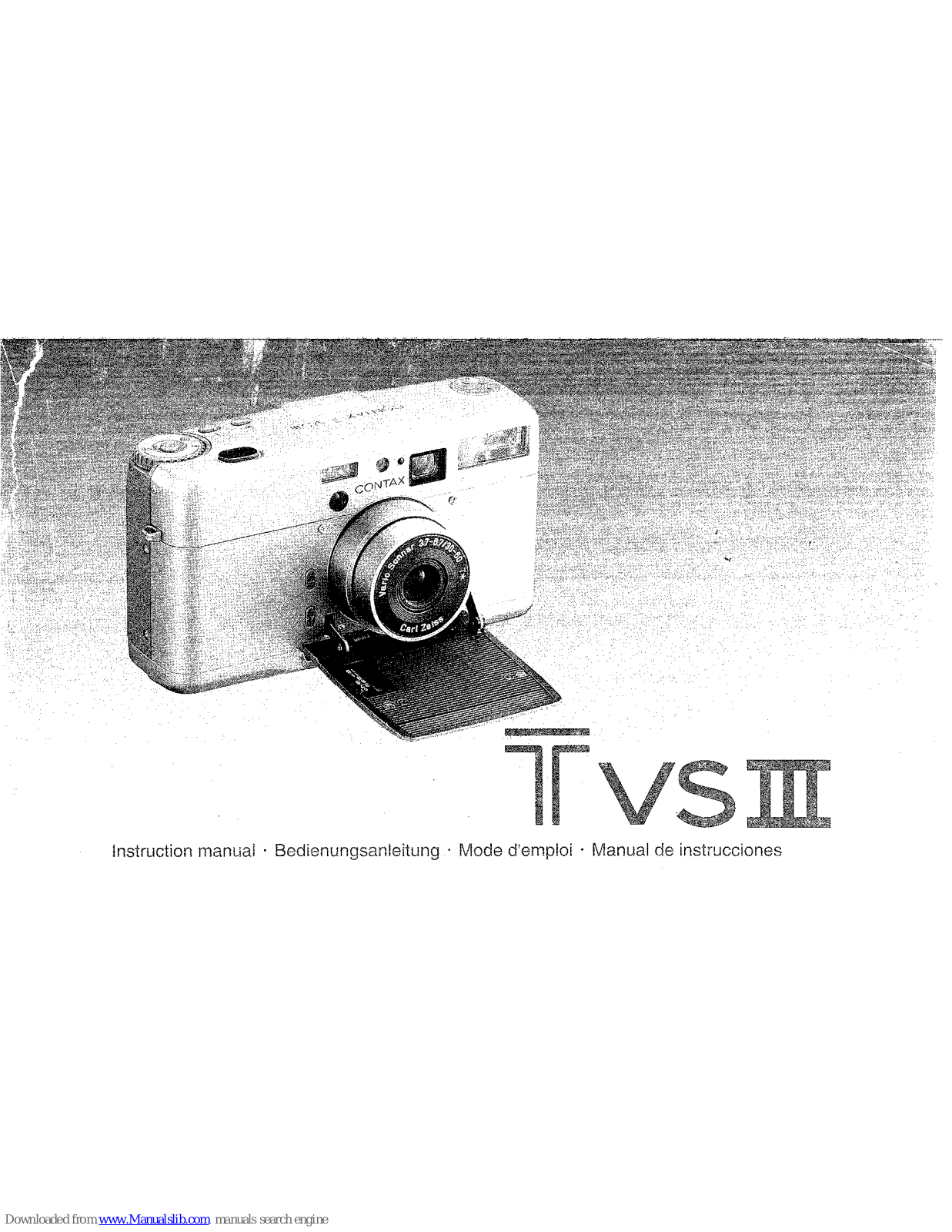 Contax TVS3 Instruction Manual