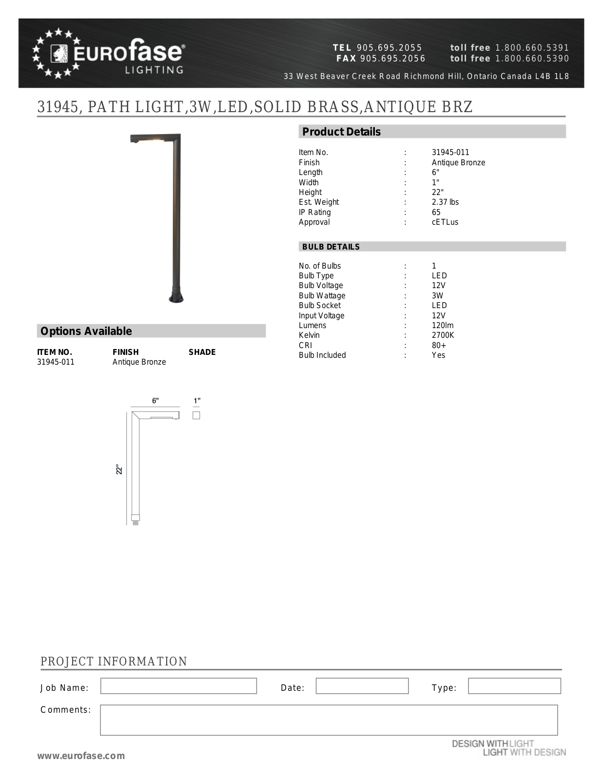 Eurofase XEO4496 Specifications - ManualMachine.com