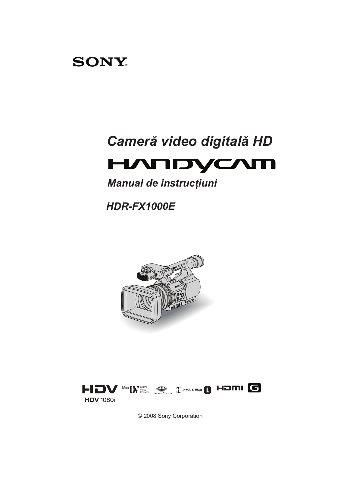 Sony HDR-FX1000E User Manual