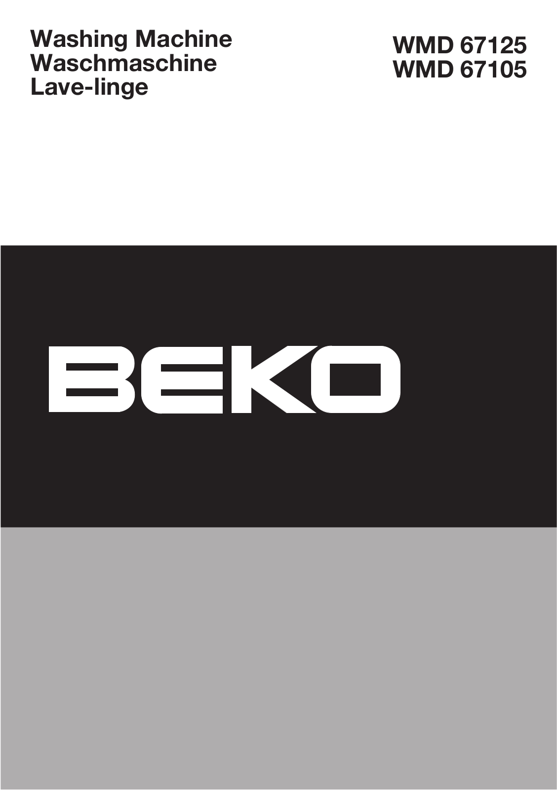 BEKO WMD67125 User Manual