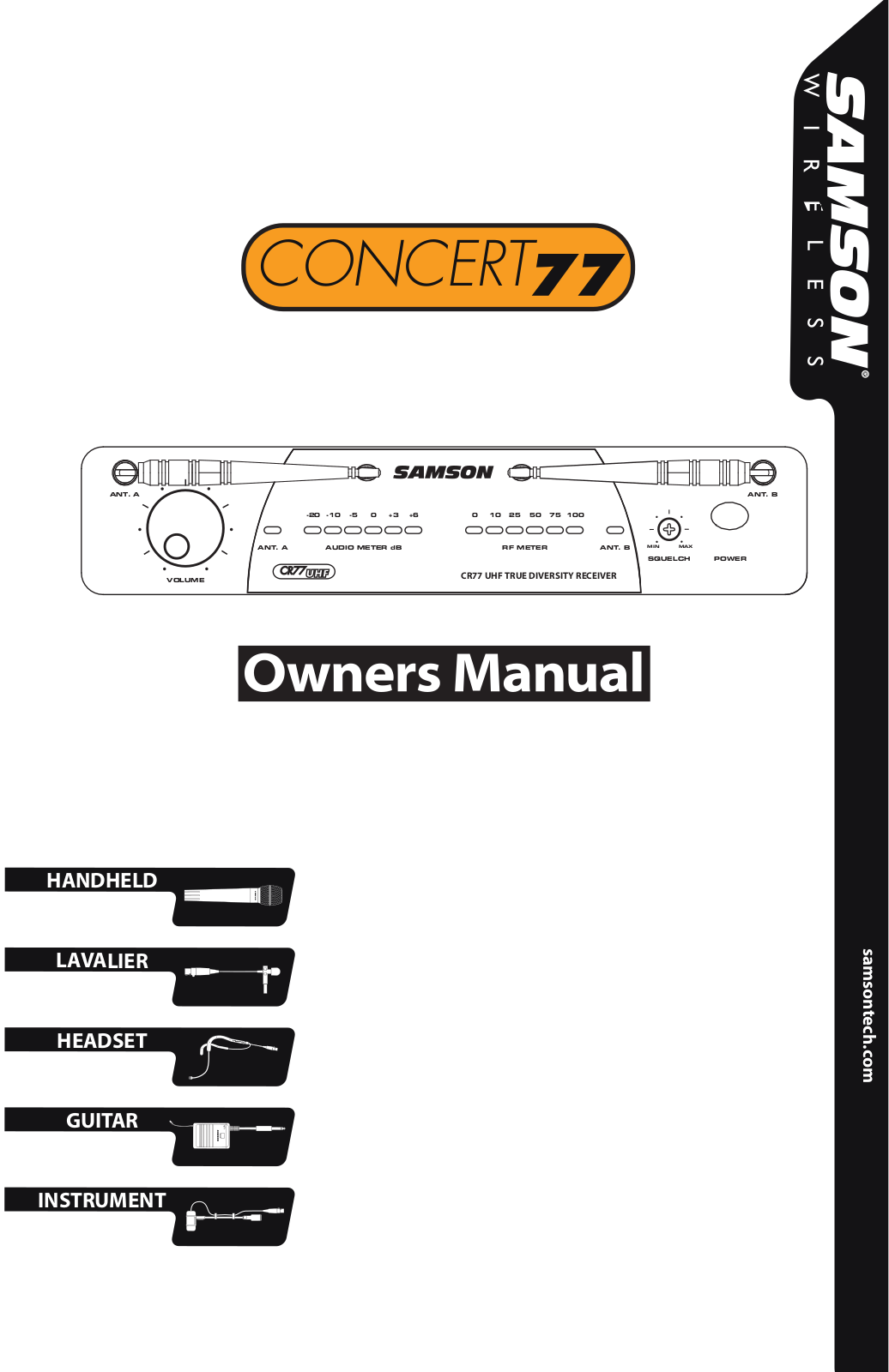 Samson CR77, Concert 77, CT7L, CT1G, HT7 Owner's Manual