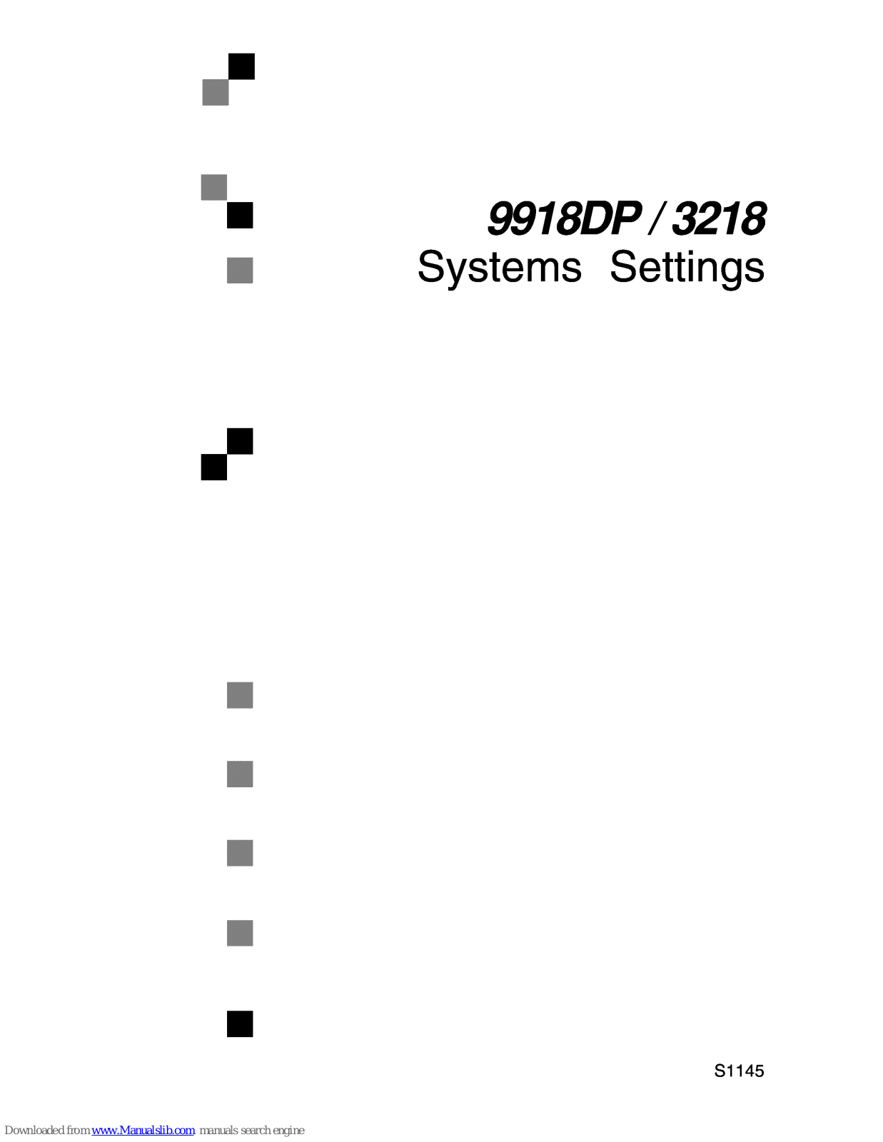 Savin 9918DP,3218 Setting Instructions Manual