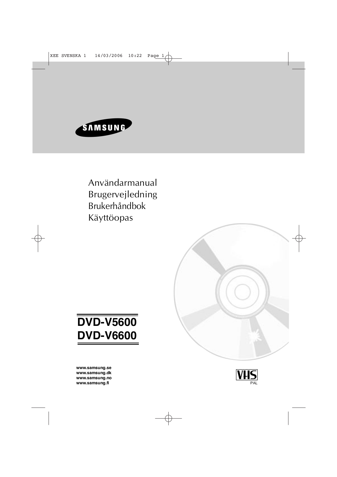 Samsung DVD-V6600, DVD-V5600 User Manual