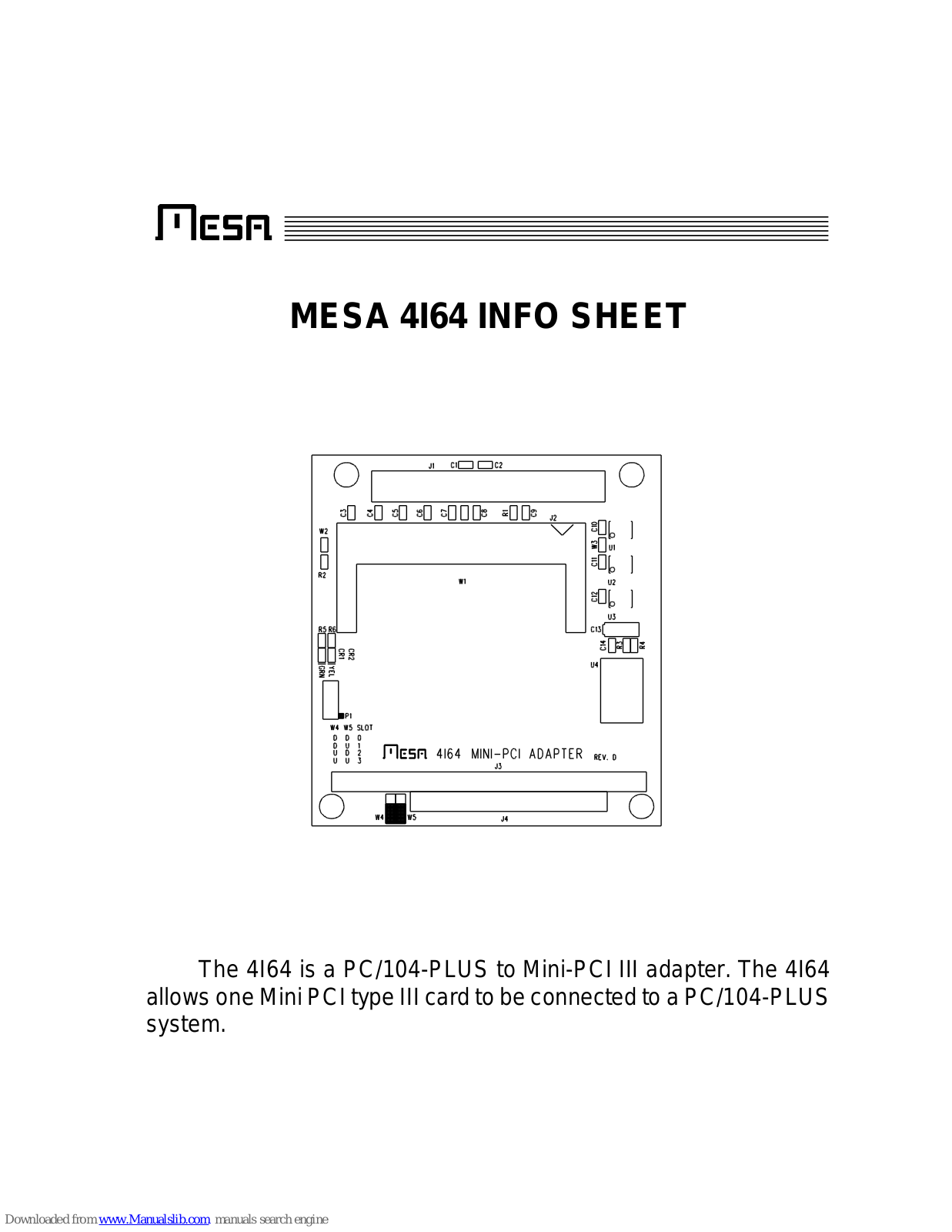 Mesa 4I64 Info Sheet