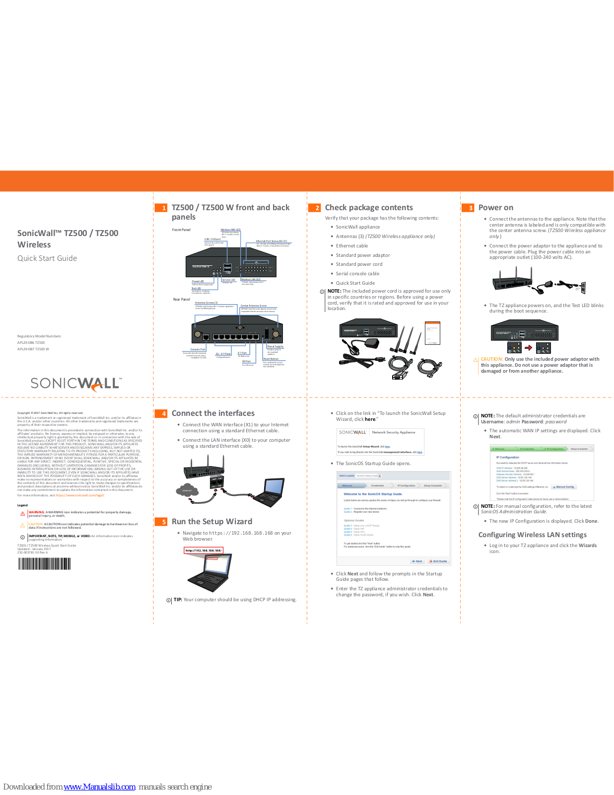 SonicWALL TZ500, TZ500 Wireless Quick Start Manual - ManualMachine.com