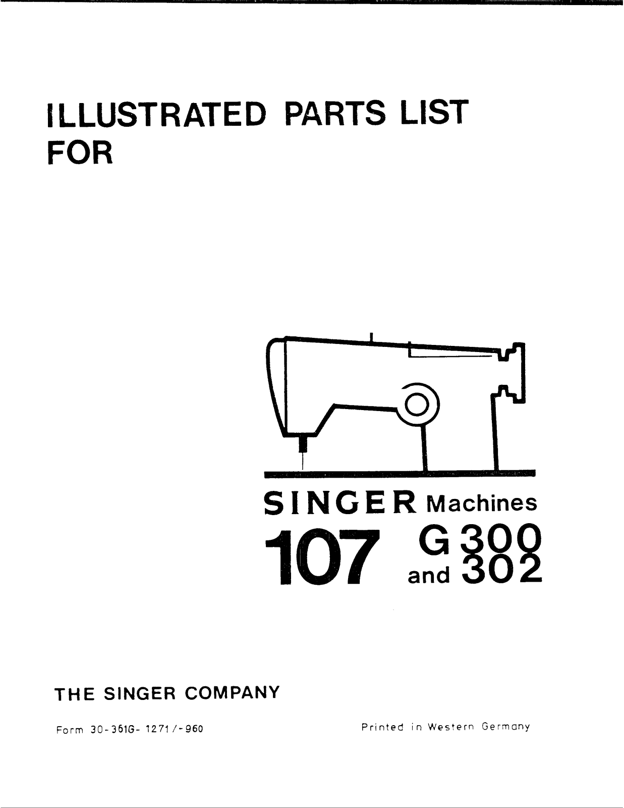 Singer 107G300, 107G302 Parts List