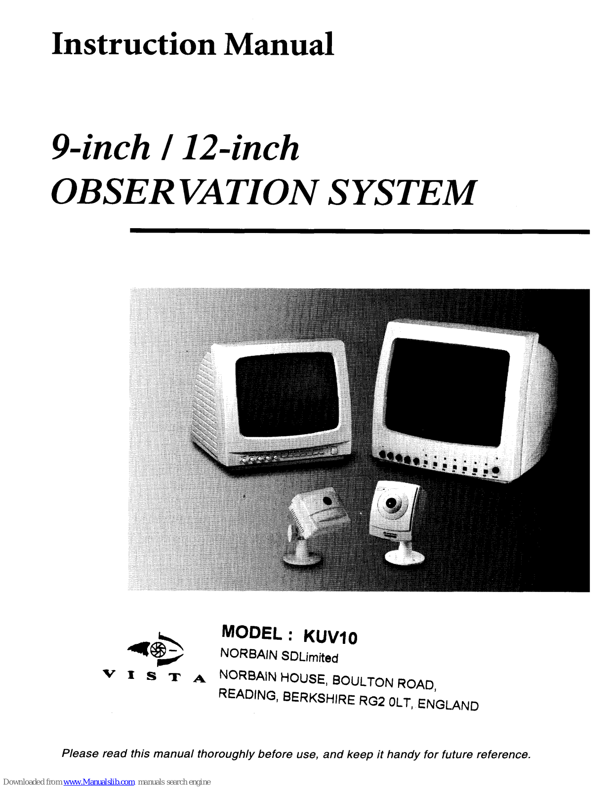 Vista KUV10 Instruction Manual